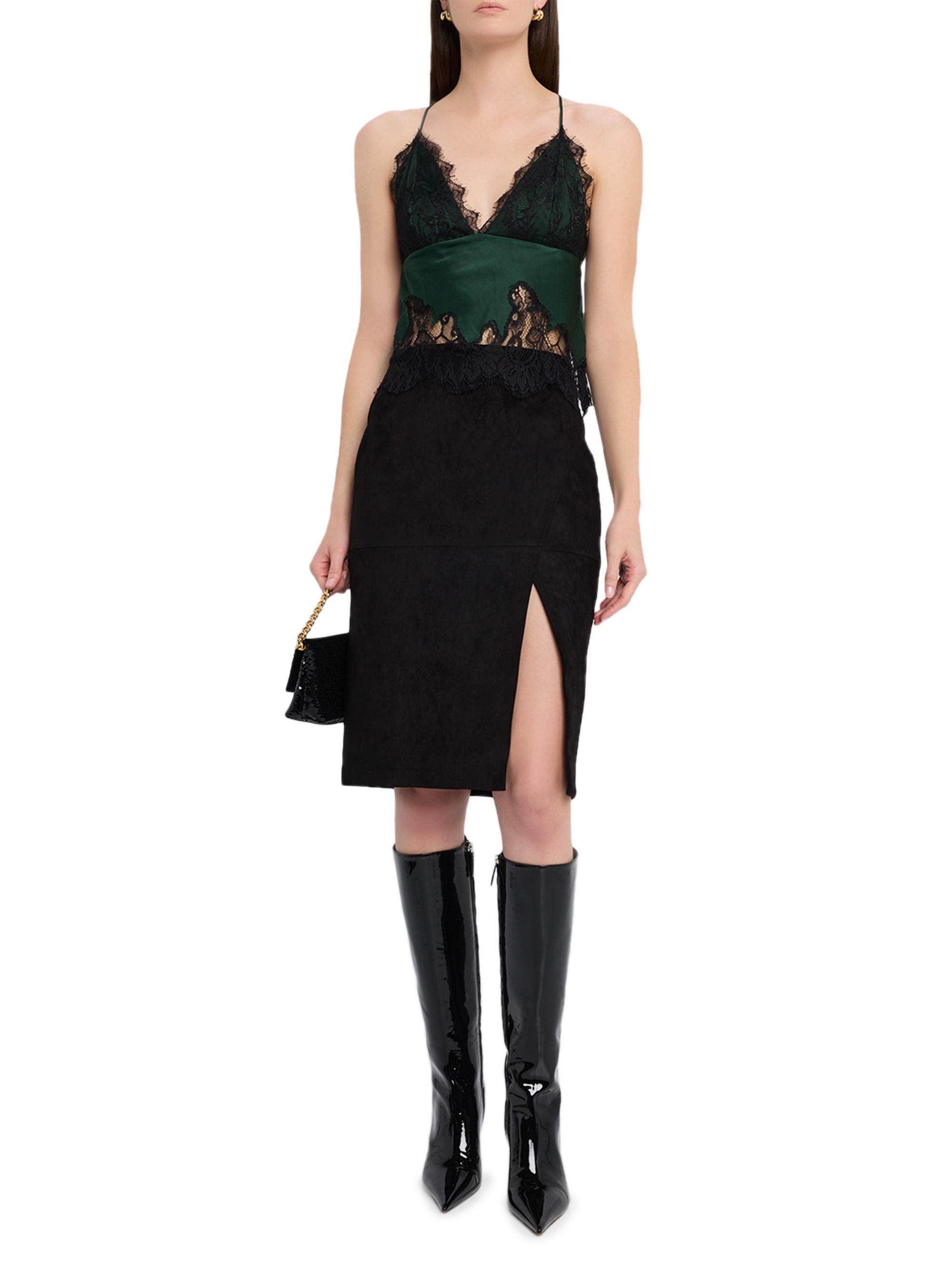 ALICE + OLIVIA Siobhan Suede Front Slit Wrap Skirt | Saks Fifth Avenue