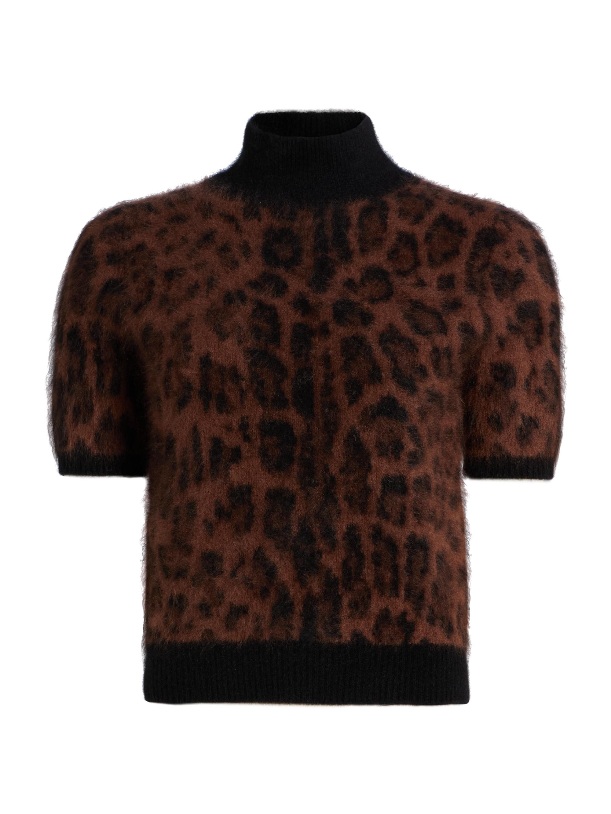 Adam Lippes Women's Ari Leopard Brushed Cashmere Top - Natural Leopard
