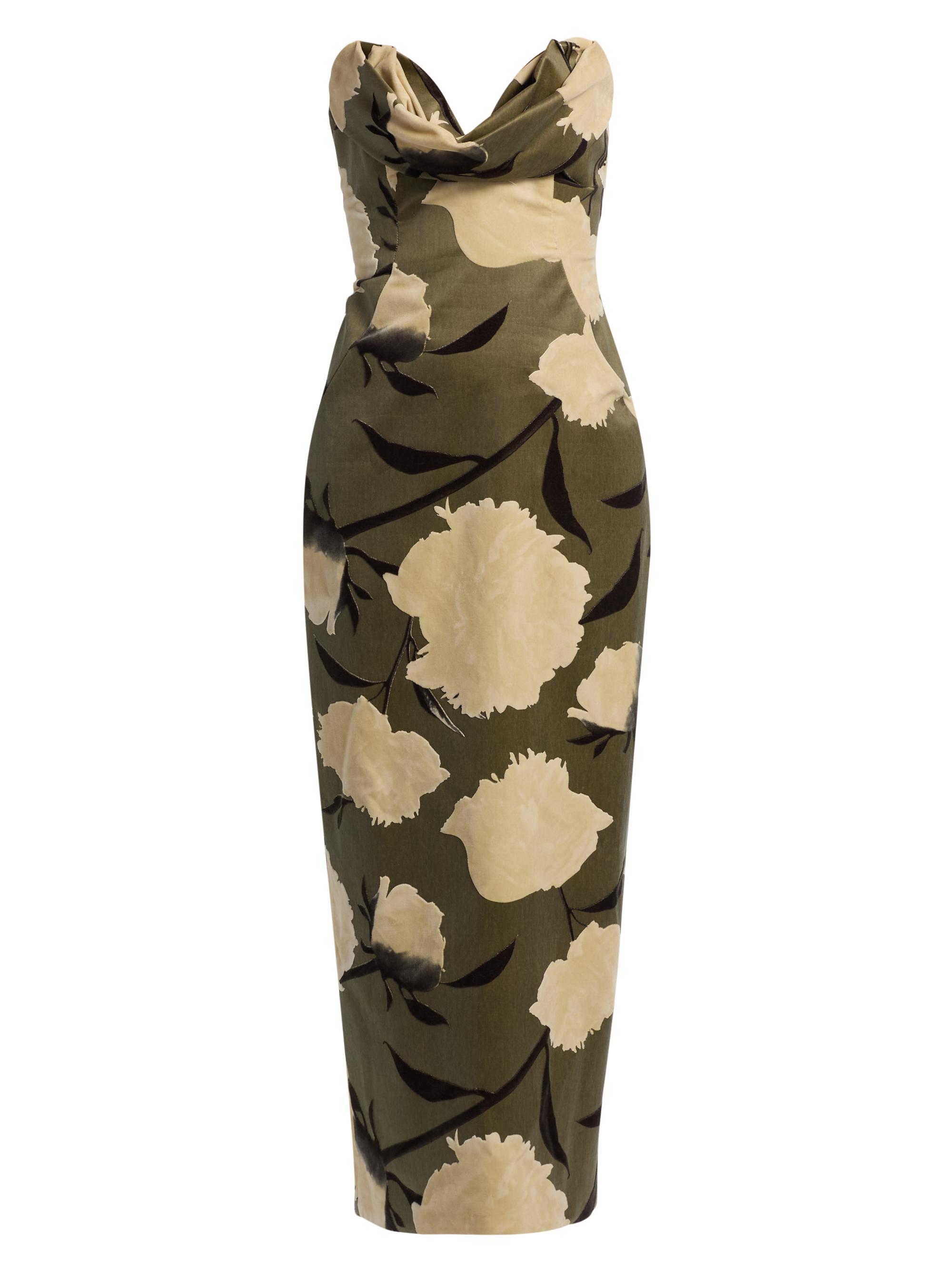 Lela Rose Women's Draped Bust Sheath Cocktail Dress - Brown Multi