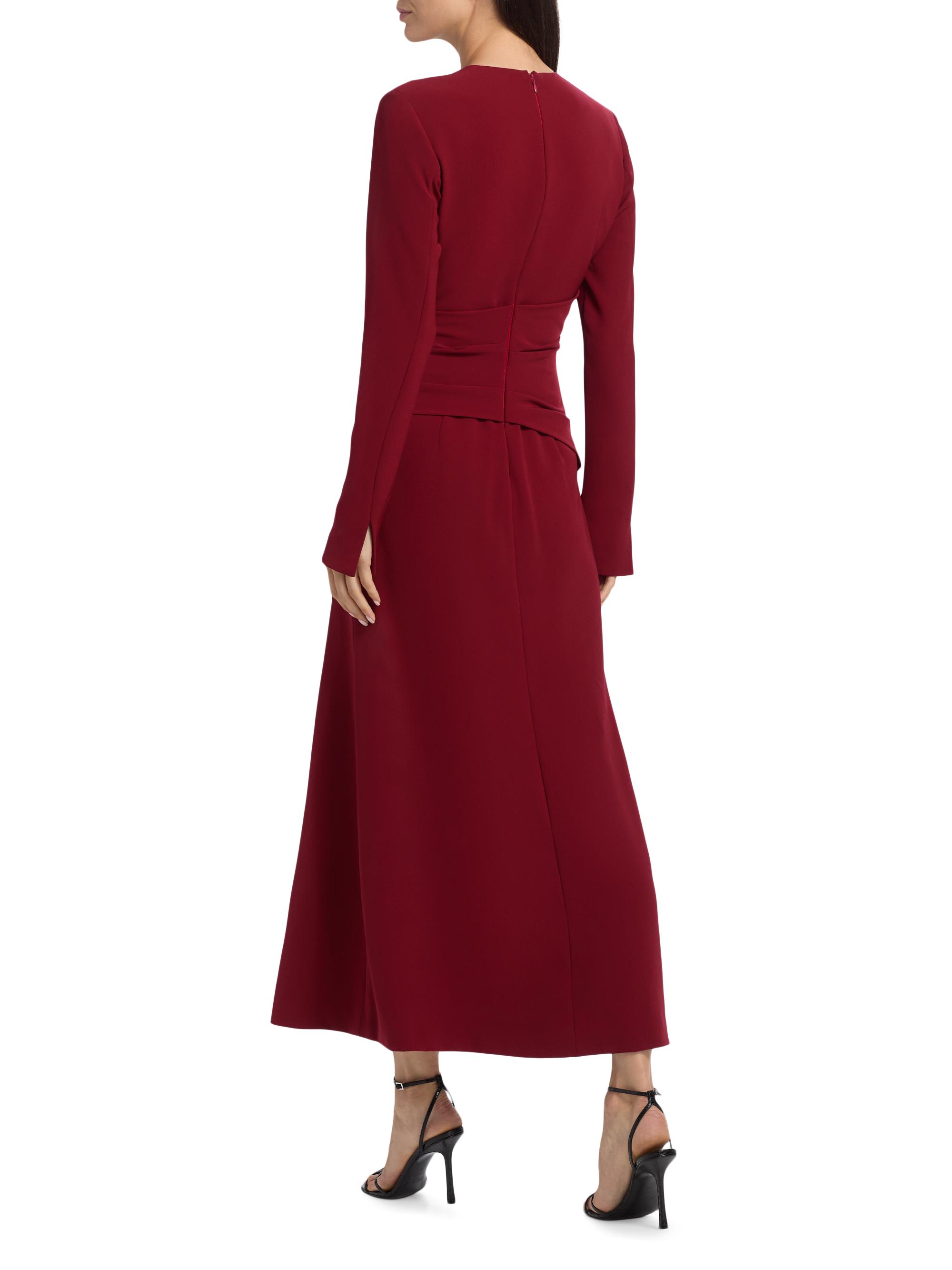 Lela Rose Women's Sequin-Embellished Floral Tie-Waist Midi-Dress - Wine | Thumbnail 5