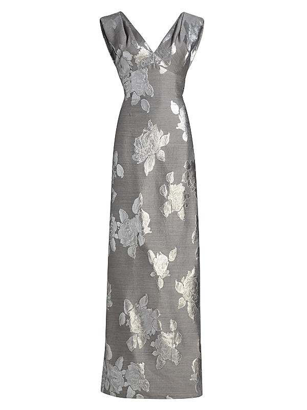 lela rose floral embroidered dress Watermelon Peony Embroidered Crepe Francie Gown