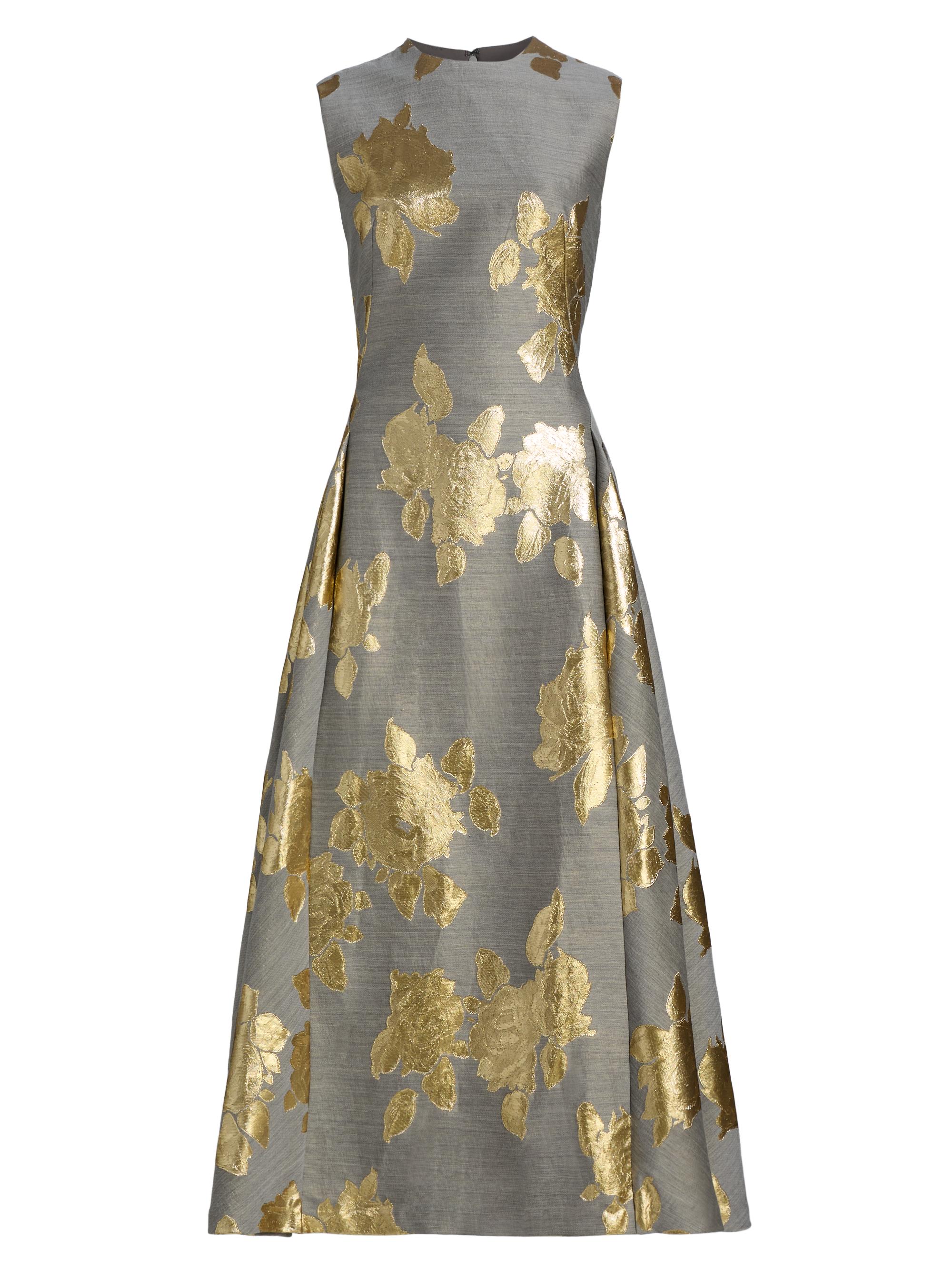 Lela Rose Blair Metallic Jacquard Maxi Dress | Saks Fifth Avenue