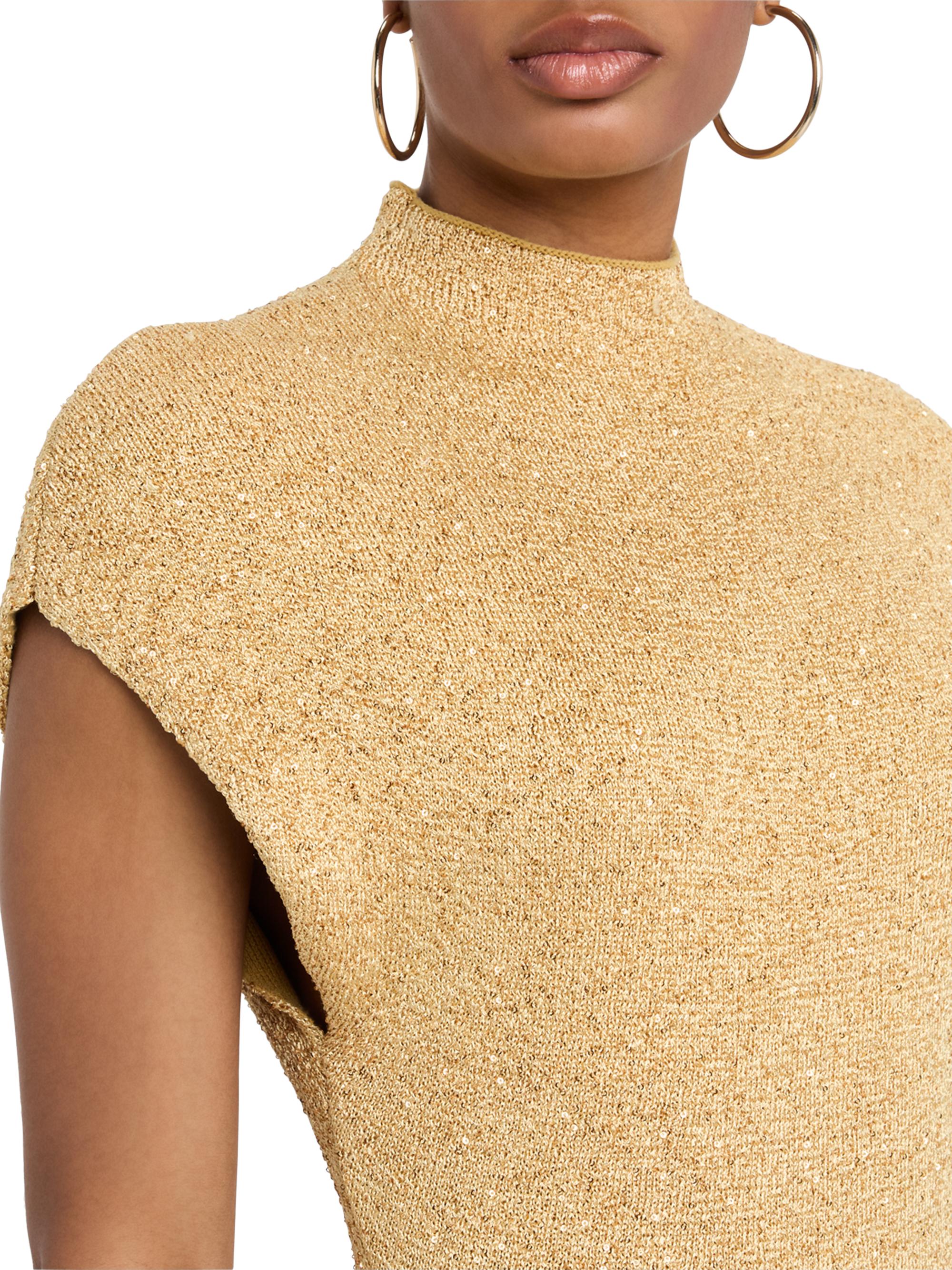 slim fit dress slacks Gold Sequin on Black Sheer Dress, Thigh-High Slits, Turtleneck – Kikimora  Fashion Store main image 1