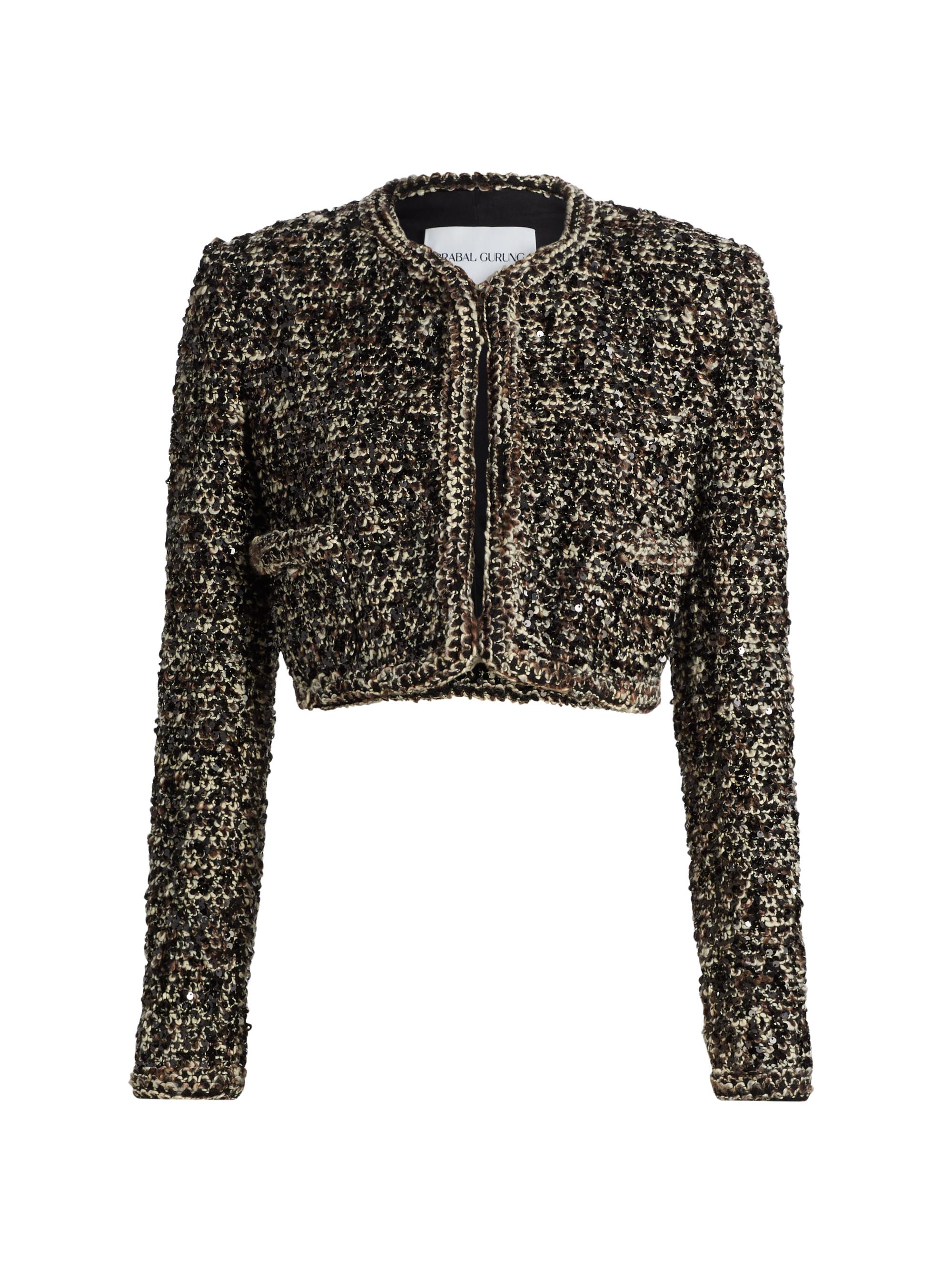 Prabal Gurung Women's Knit Boxy Bolero - Tipo Brown Multi