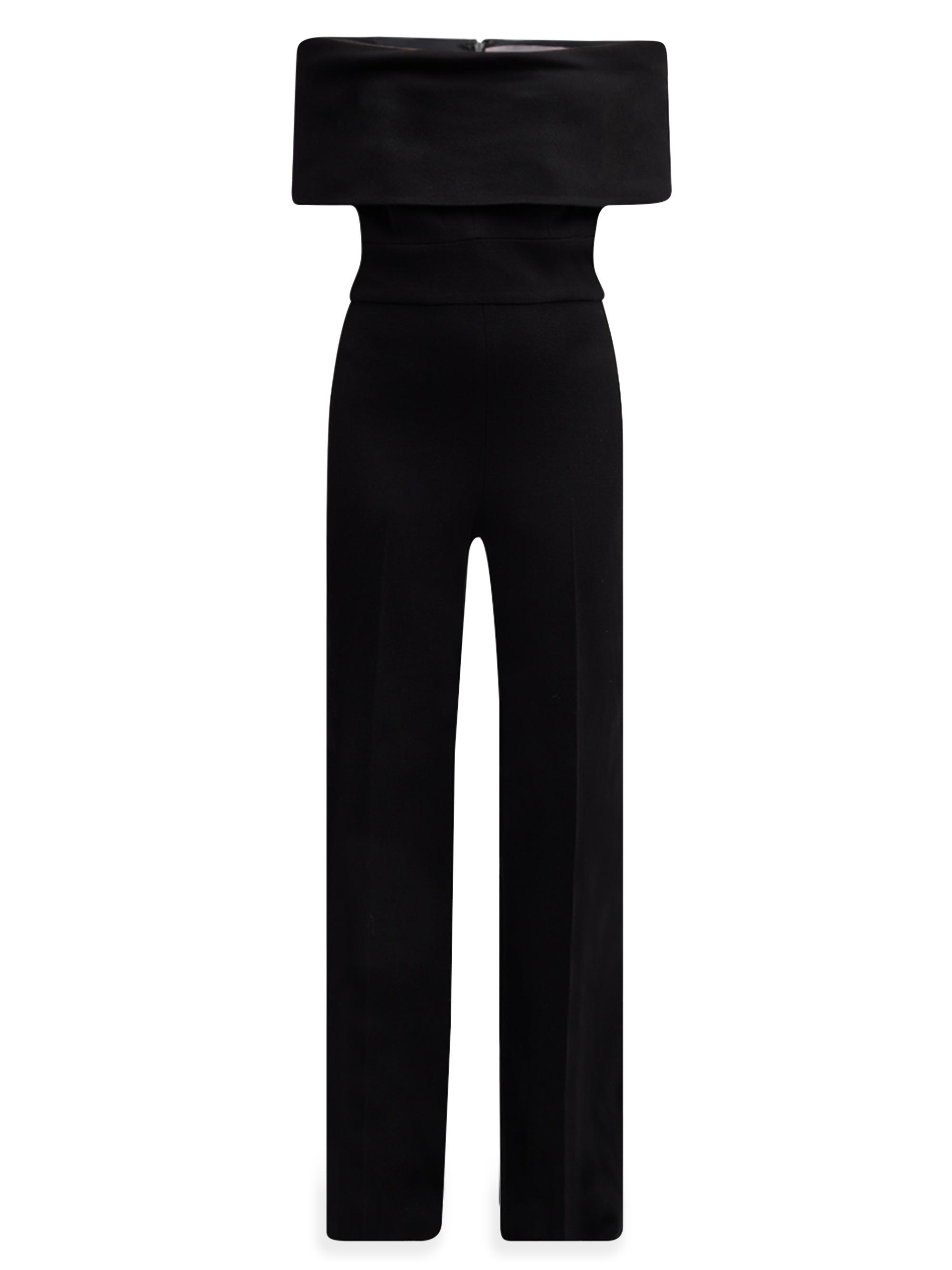 Lela Rose Women's Off-the-Shoulder Crêpe Jumpsuit - Black