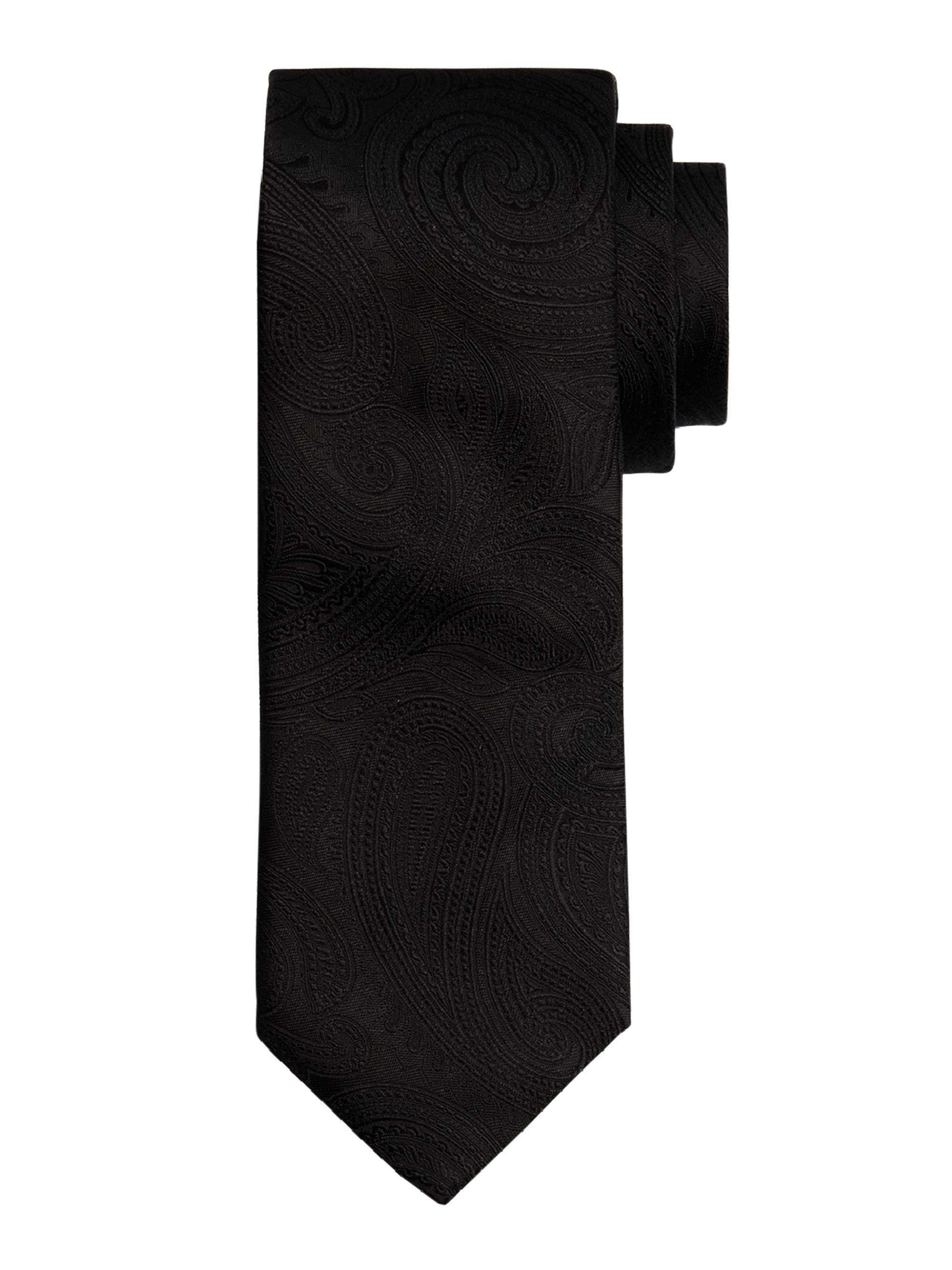 Eton Men's Paisley Silk Tie - Black