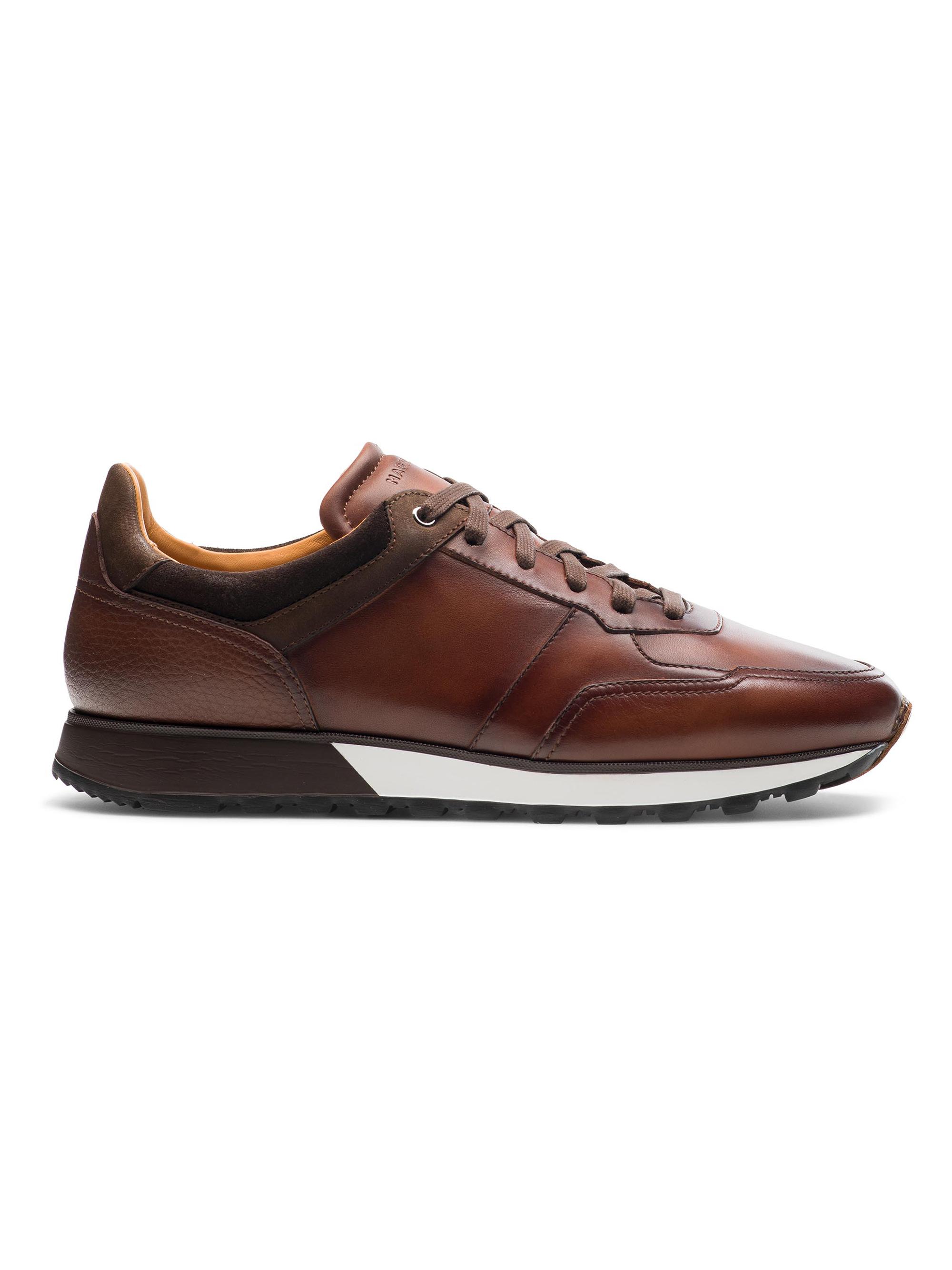 Magnanni Men's Arco Leather Low-Top Sneakers - Mid Brown