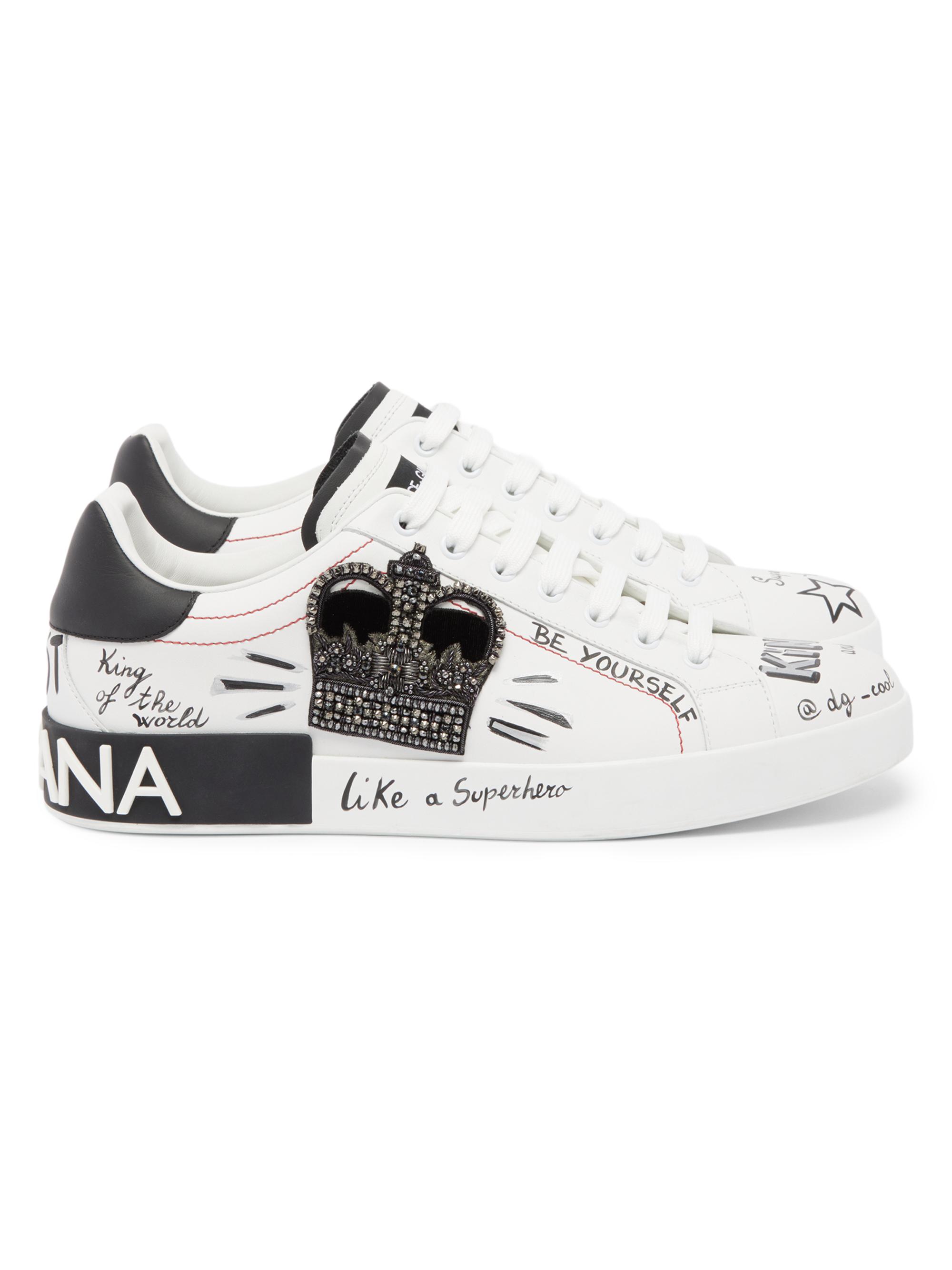 Dolce&Gabbana Illustrated Leather Sneakers | Saks Fifth Avenue