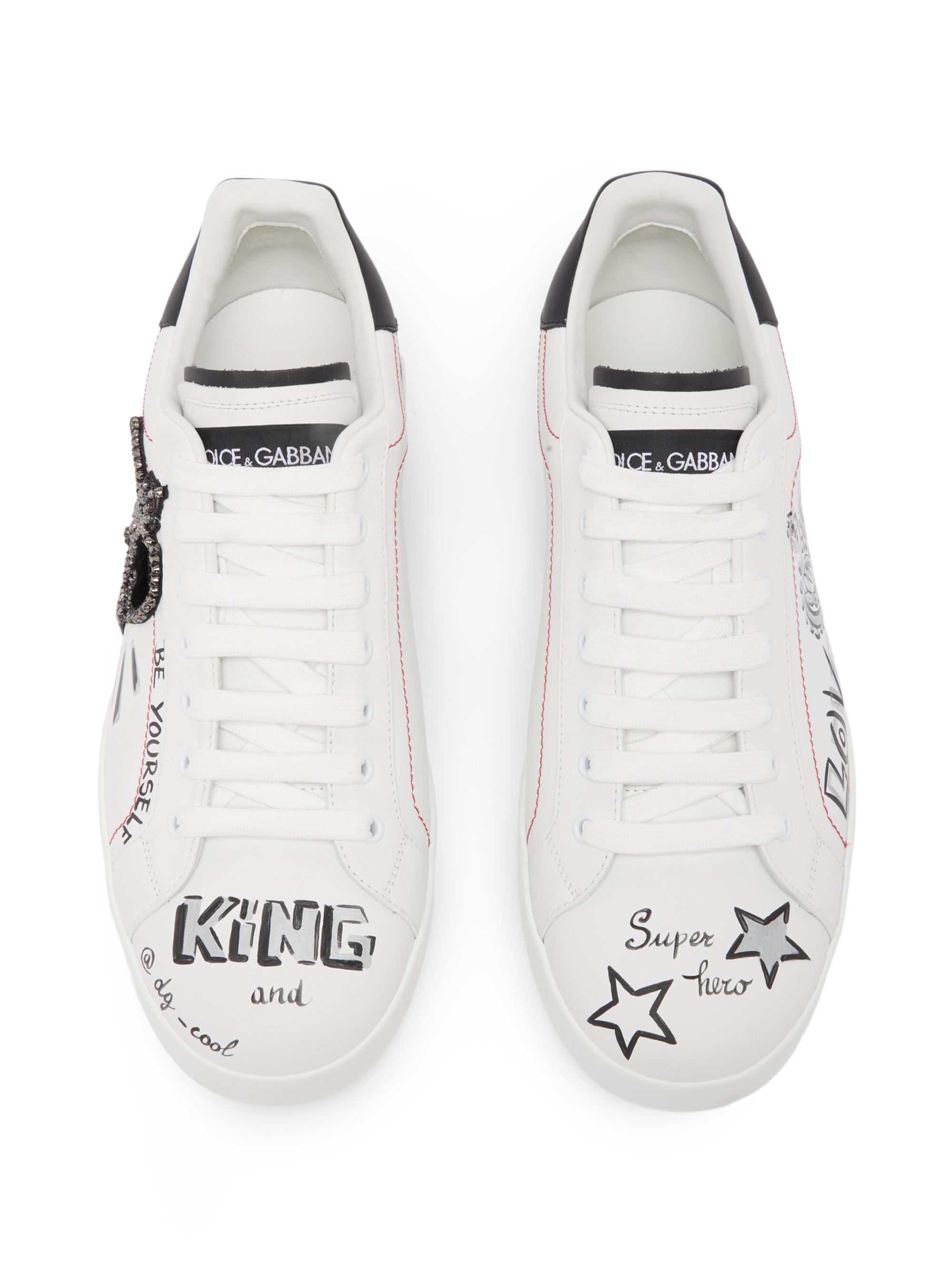 Dolce&Gabbana Illustrated Leather Sneakers | Saks Fifth Avenue