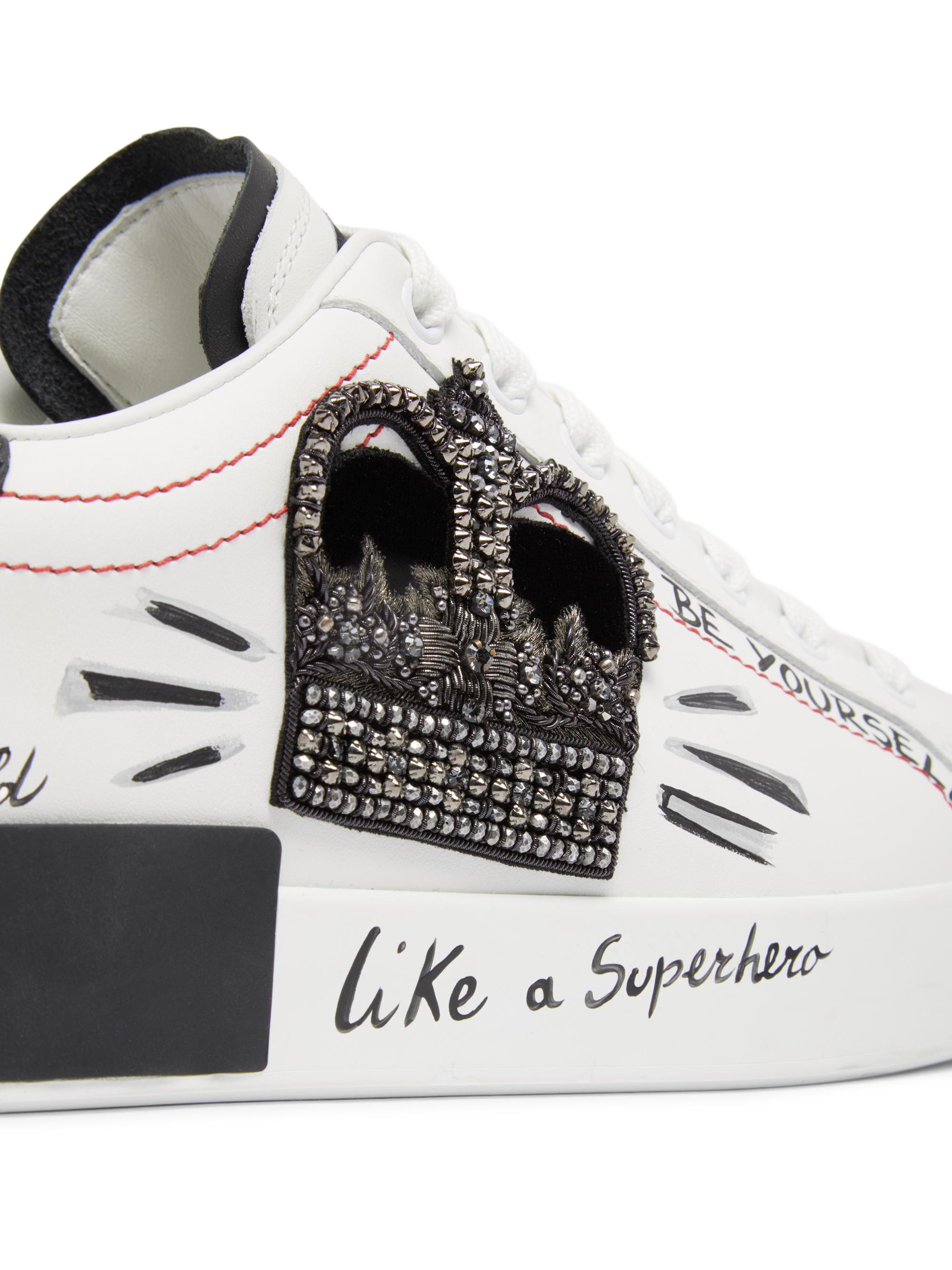 Dolce&Gabbana Illustrated Leather Sneakers | Saks Fifth Avenue