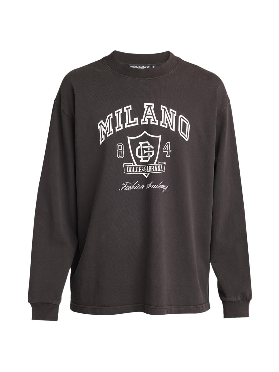 Dolce&Gabbana Milano Logo Graphic Long-Sleeve T-Shirt | Saks Fifth