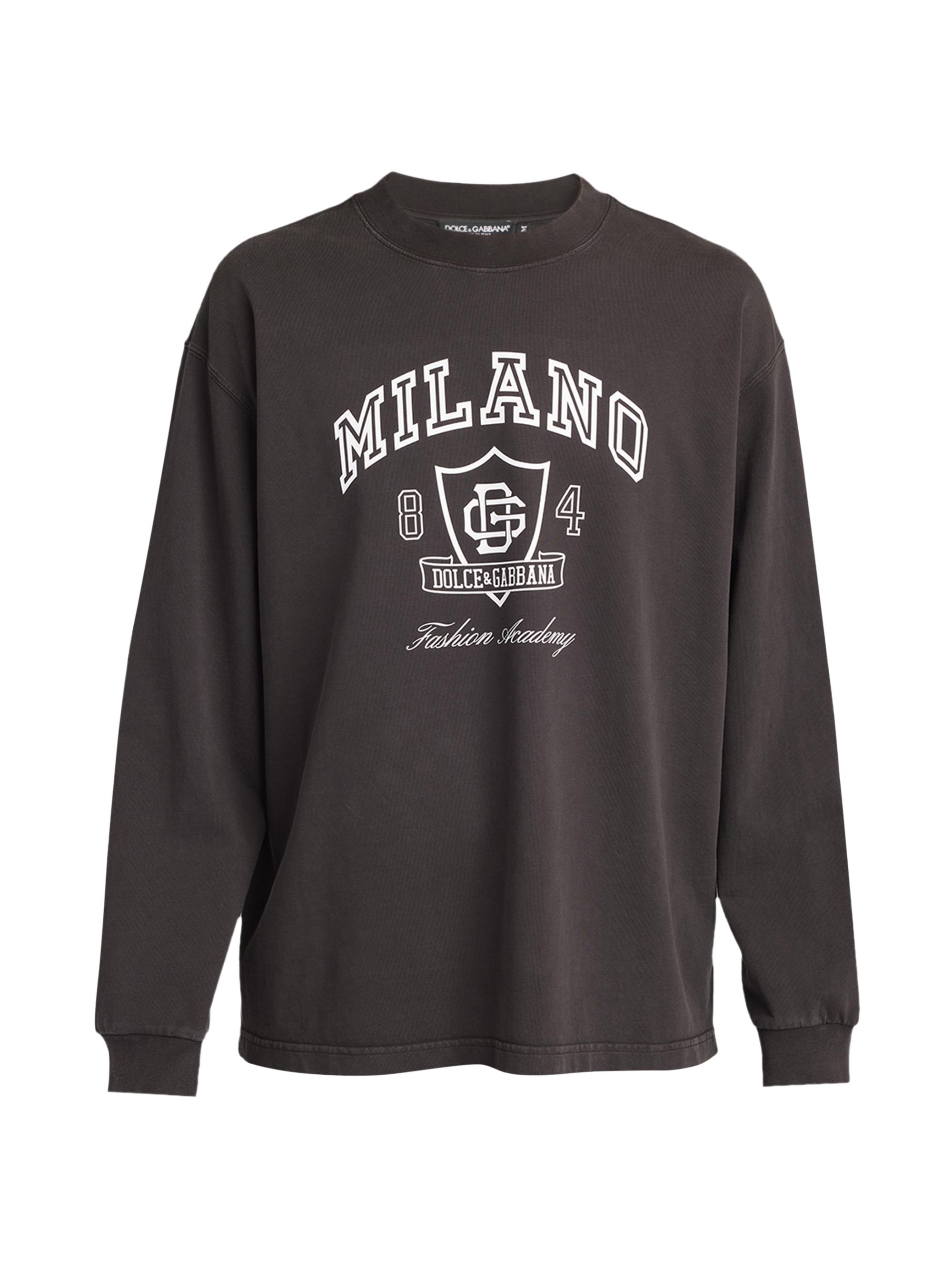 Dolce&Gabbana Milano Logo Graphic Long-Sleeve T-Shirt | Saks Fifth