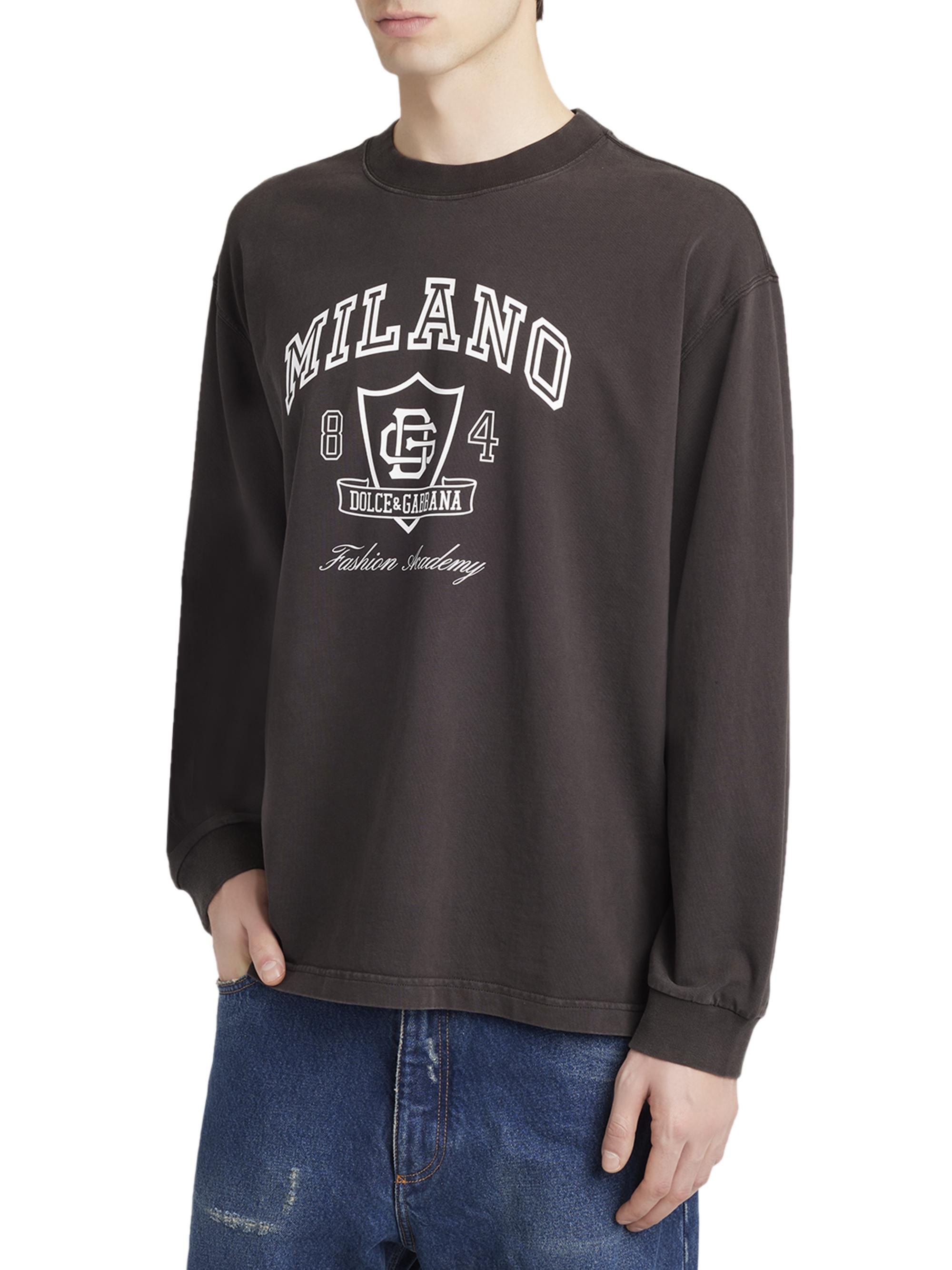 Dolce&Gabbana Milano Logo Graphic Long-Sleeve T-Shirt | Saks Fifth