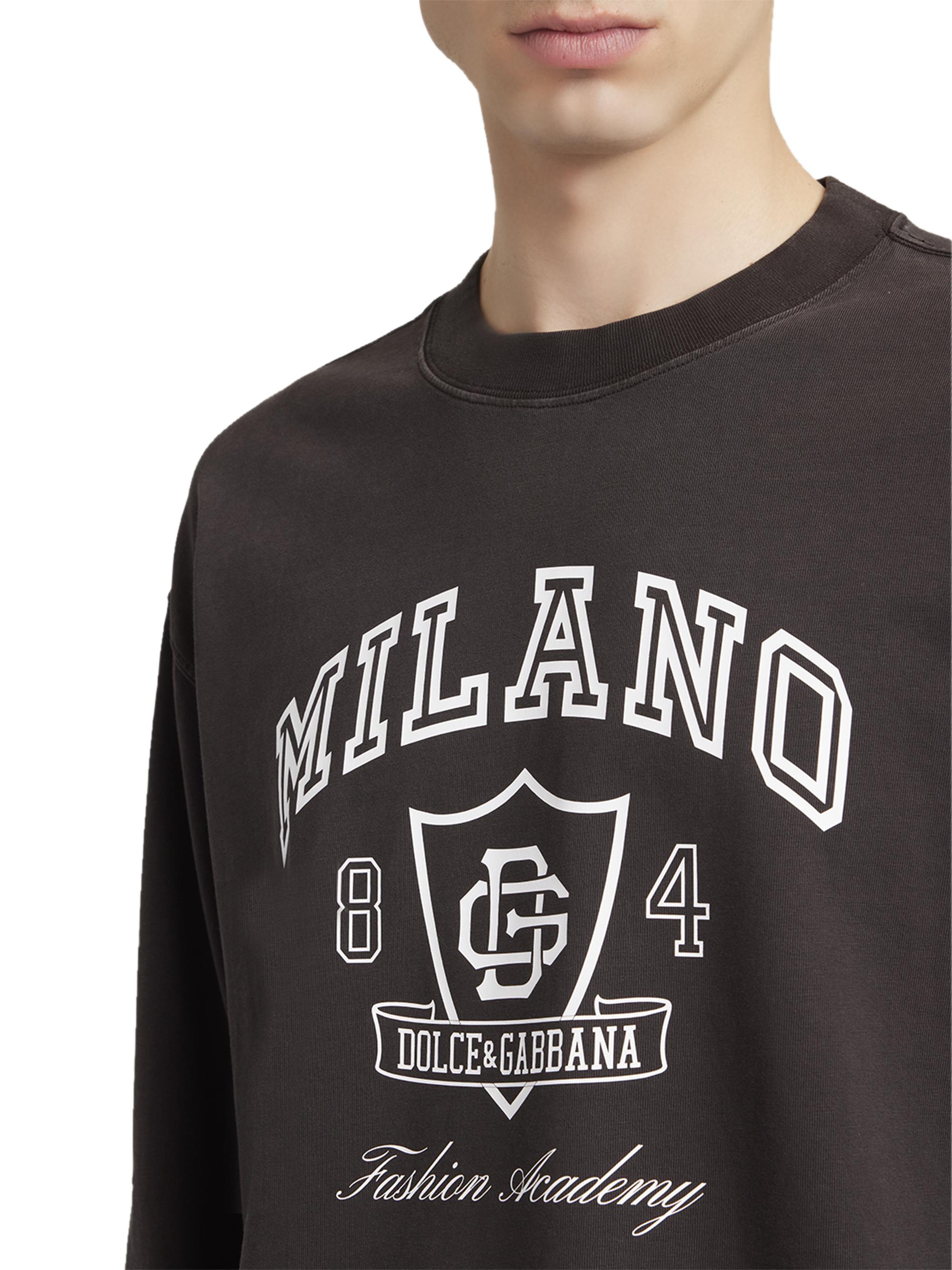 Dolce&Gabbana Milano Logo Graphic Long-Sleeve T-Shirt | Saks Fifth
