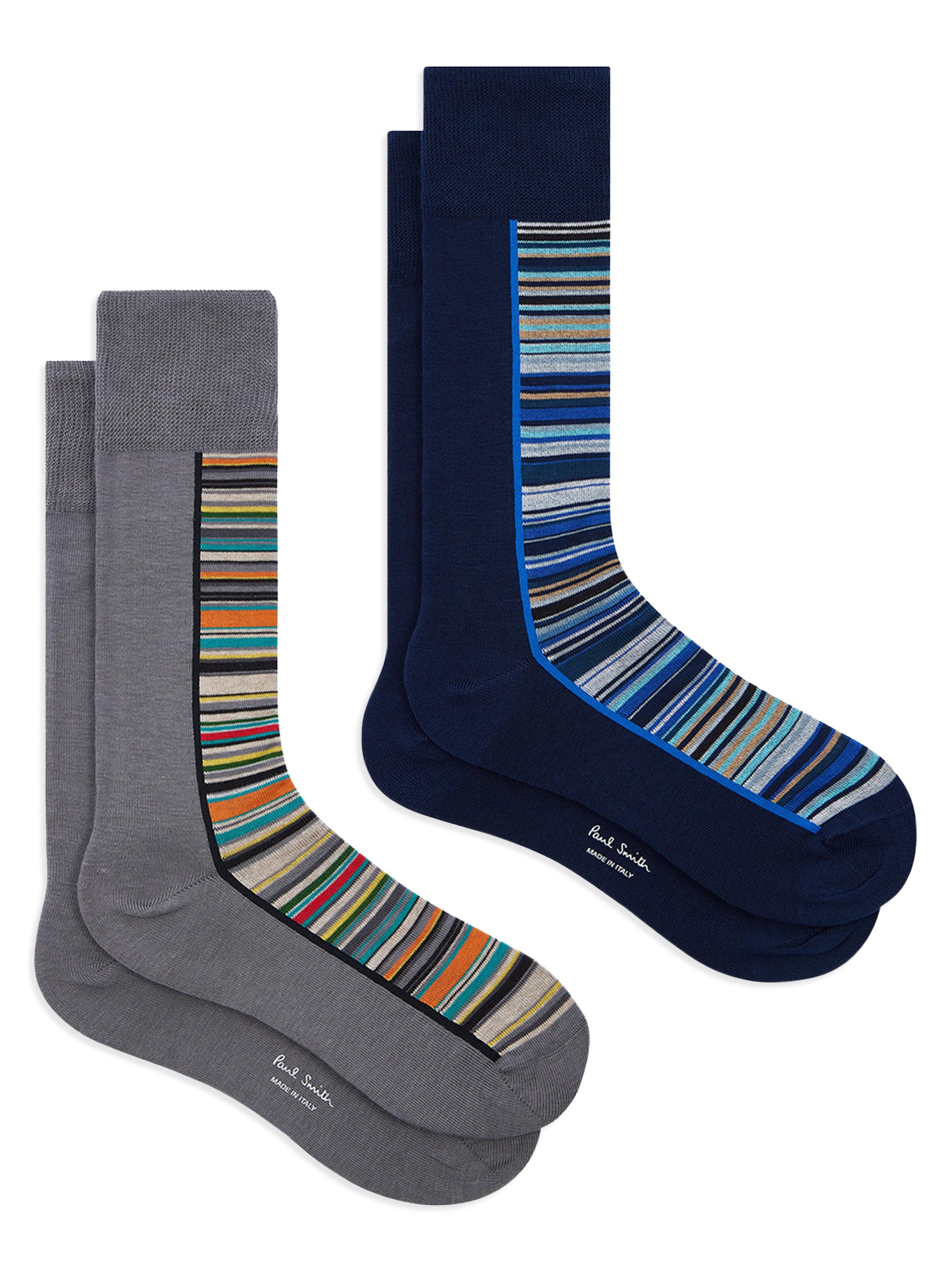 Paul Smith Men's Half Signature Stripe Crew Socks 2-Pack - Multi Pattern