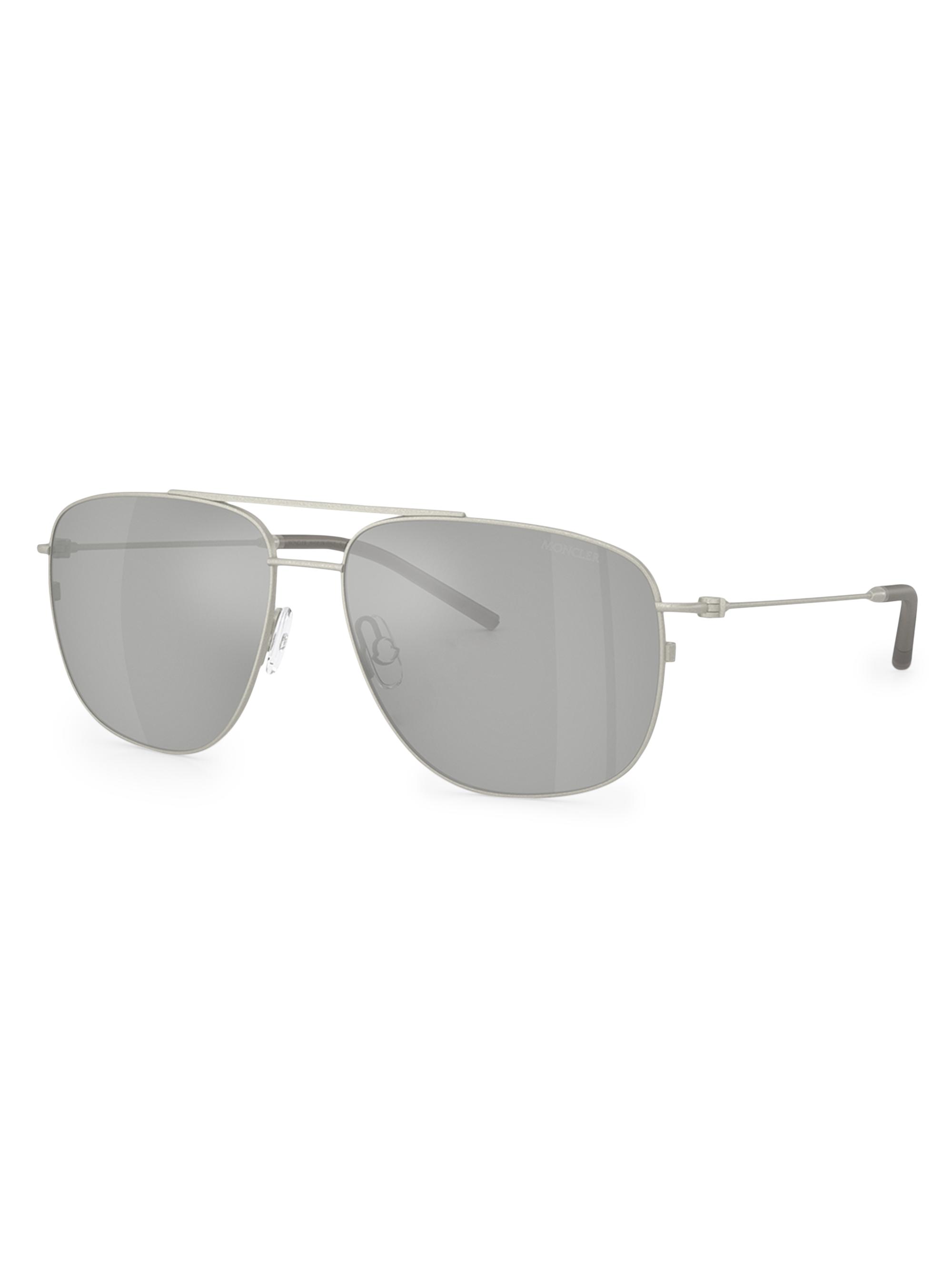 Moncler Men's Orbit 57MM Aviator Sunglasses - Silver