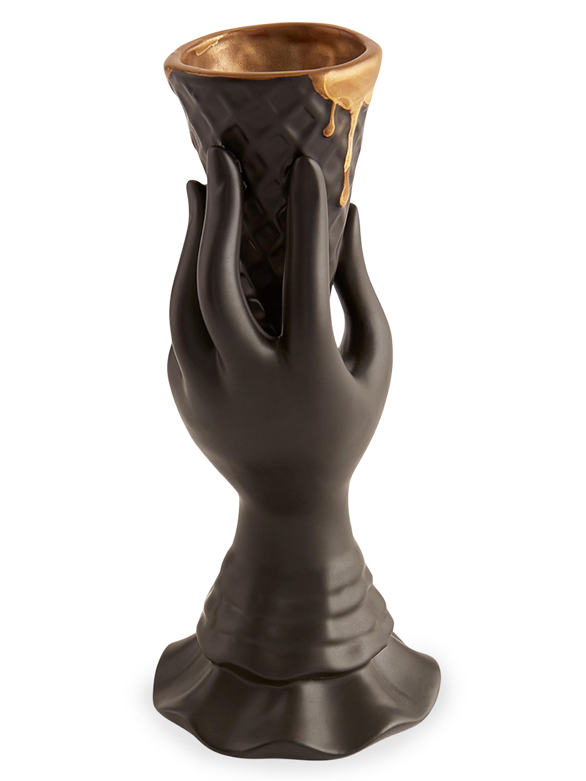 Jonathan Adler Gilded I-Scream Bud Vase - Black Gold