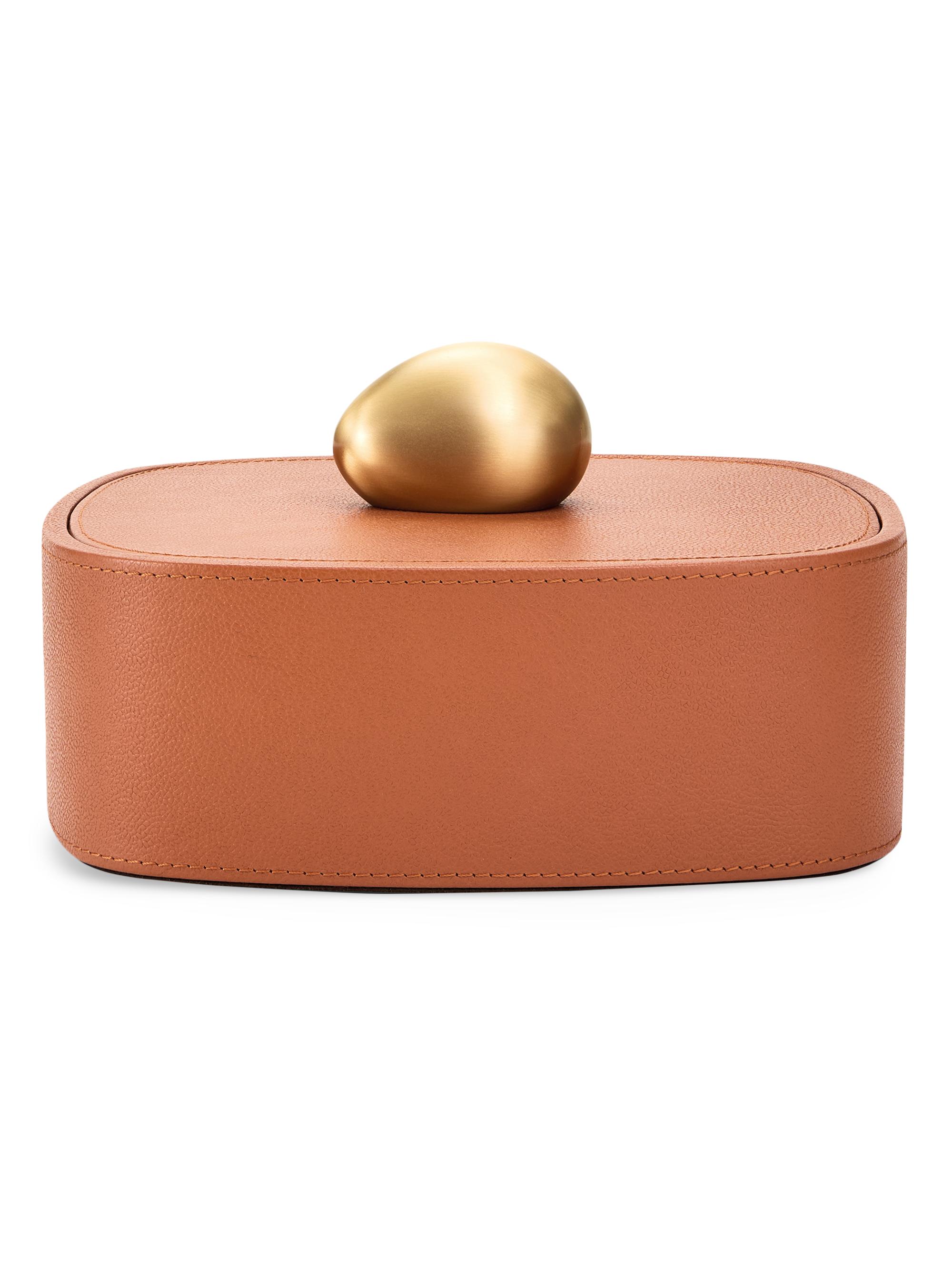 Assouline Library Pebble Trinket Box - Camel