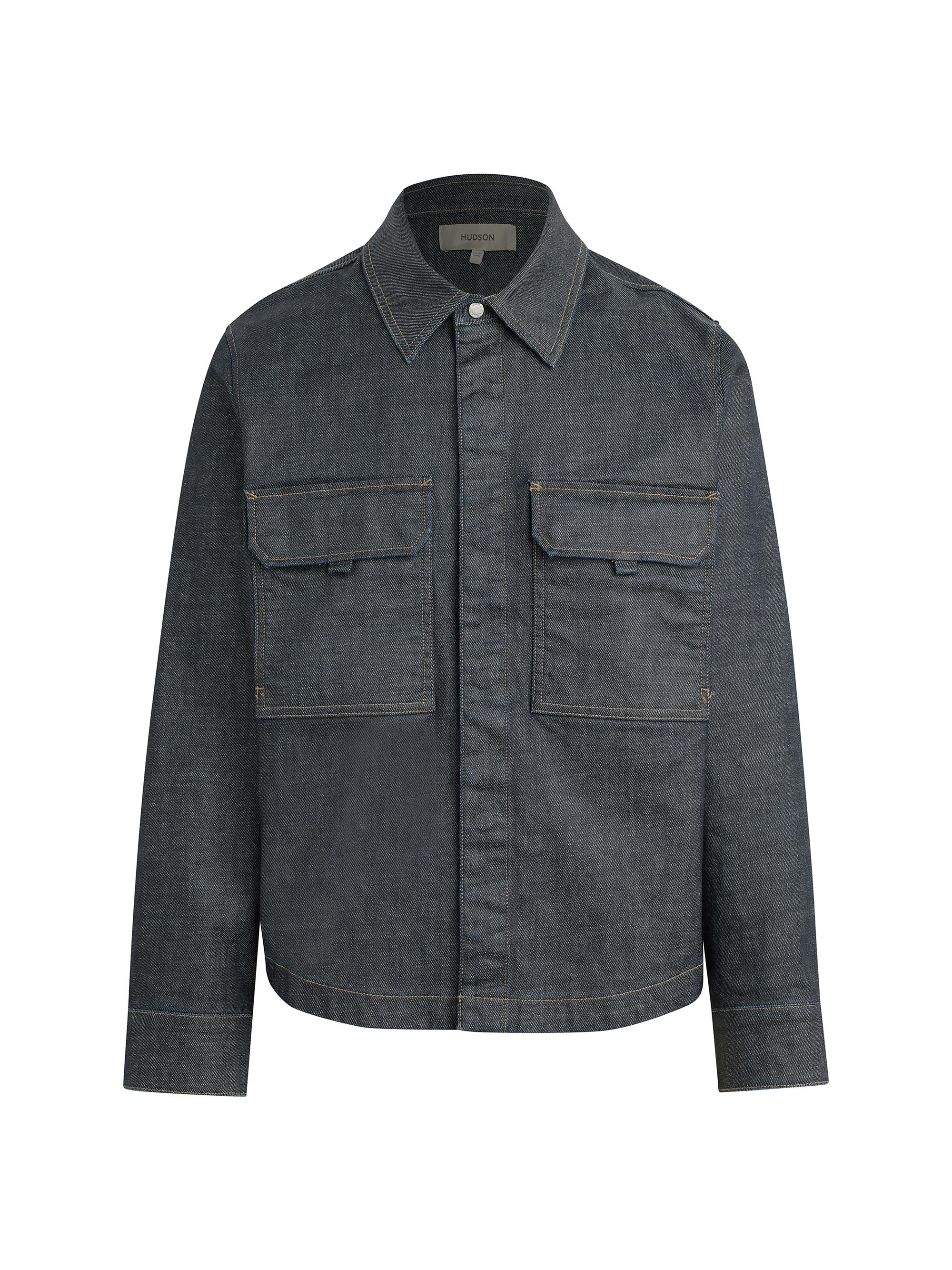 Hudson Jeans Men's Coated Denim Shirt - Coated Gunmetal
