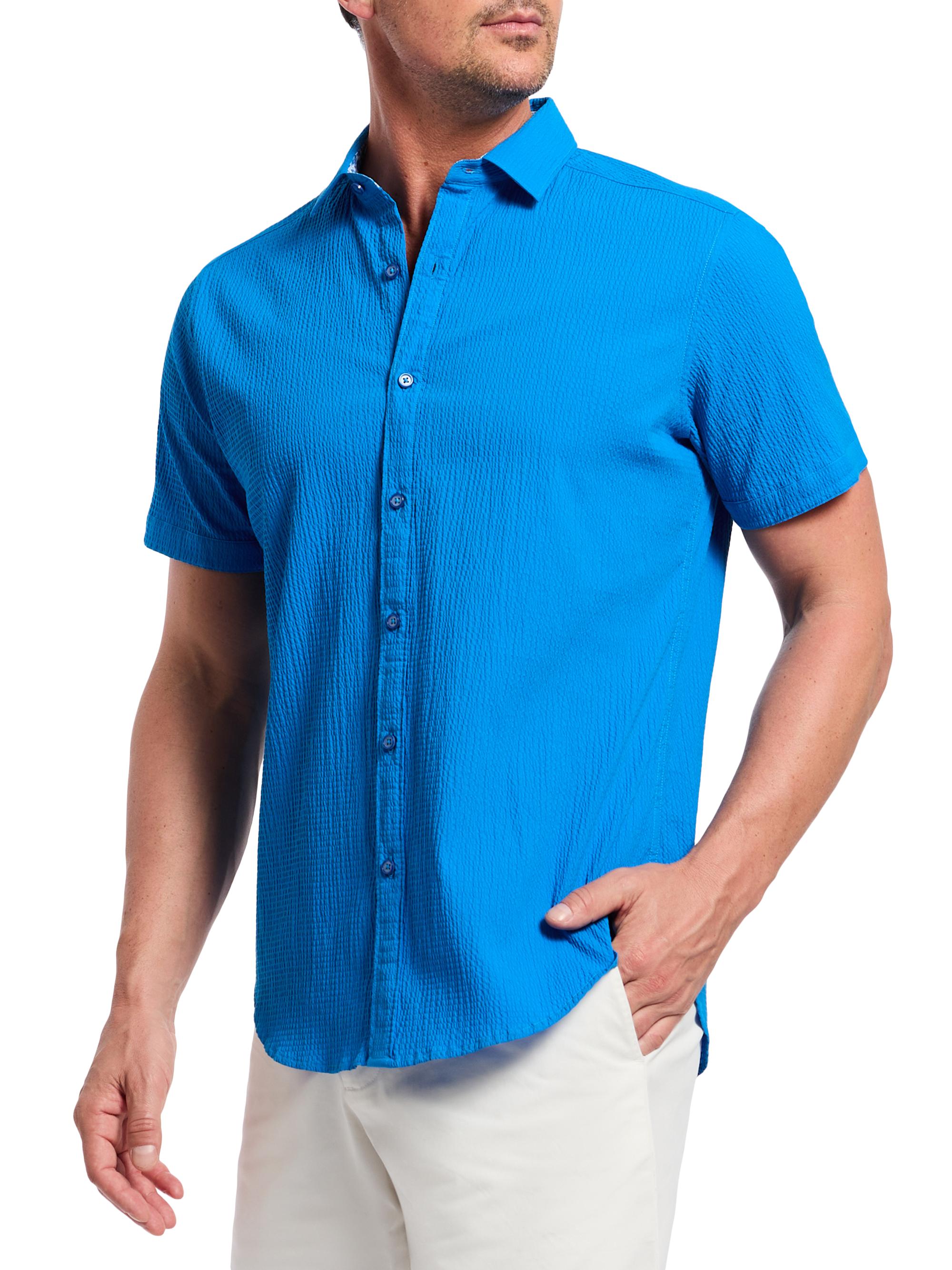 Robert Graham Men's Thresher Seersucker Shirt - Cobalt