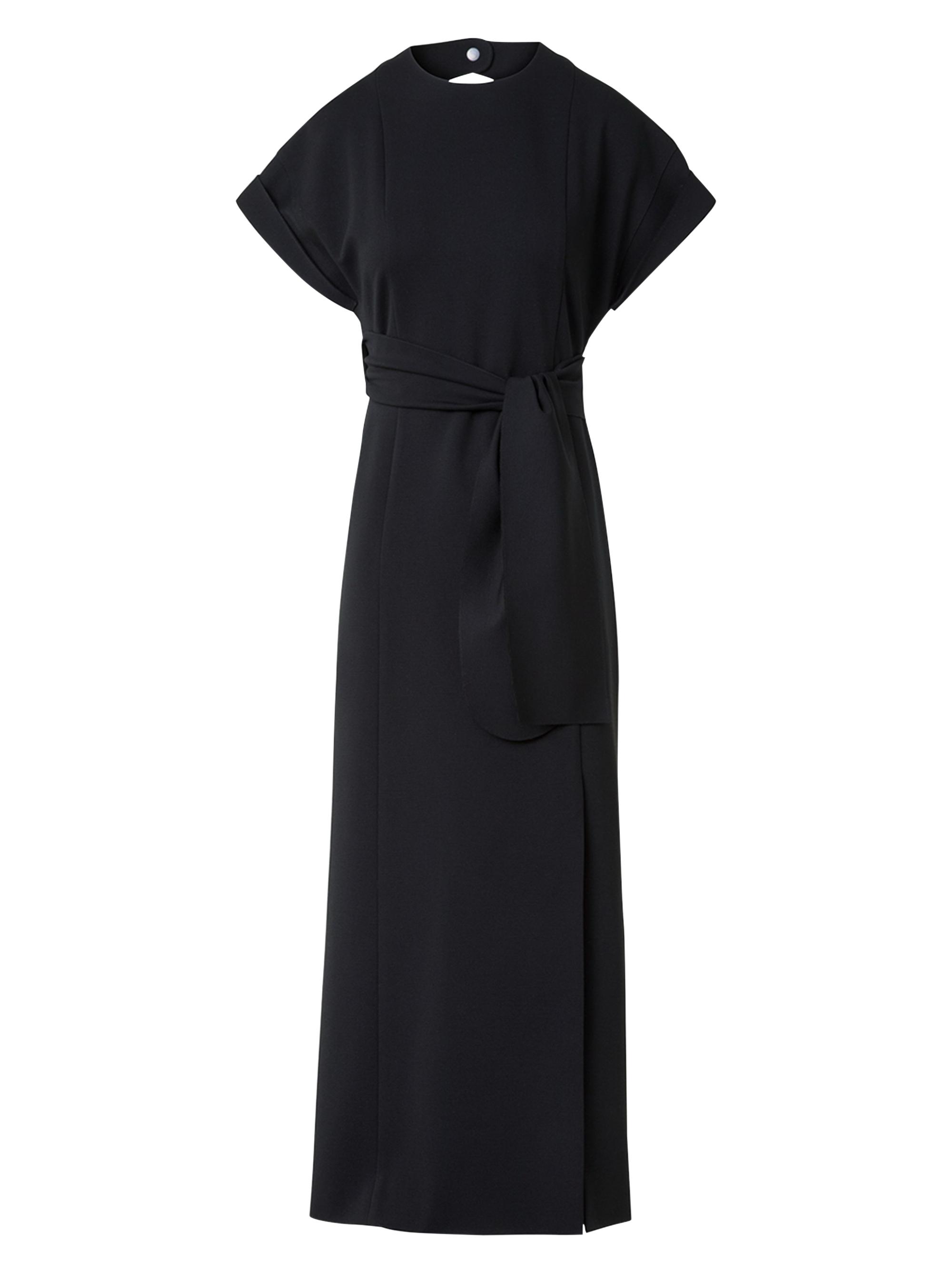 Akris punto Women's XL Dot Cutout Short-Sleeve Belted Midi-Dress - Black