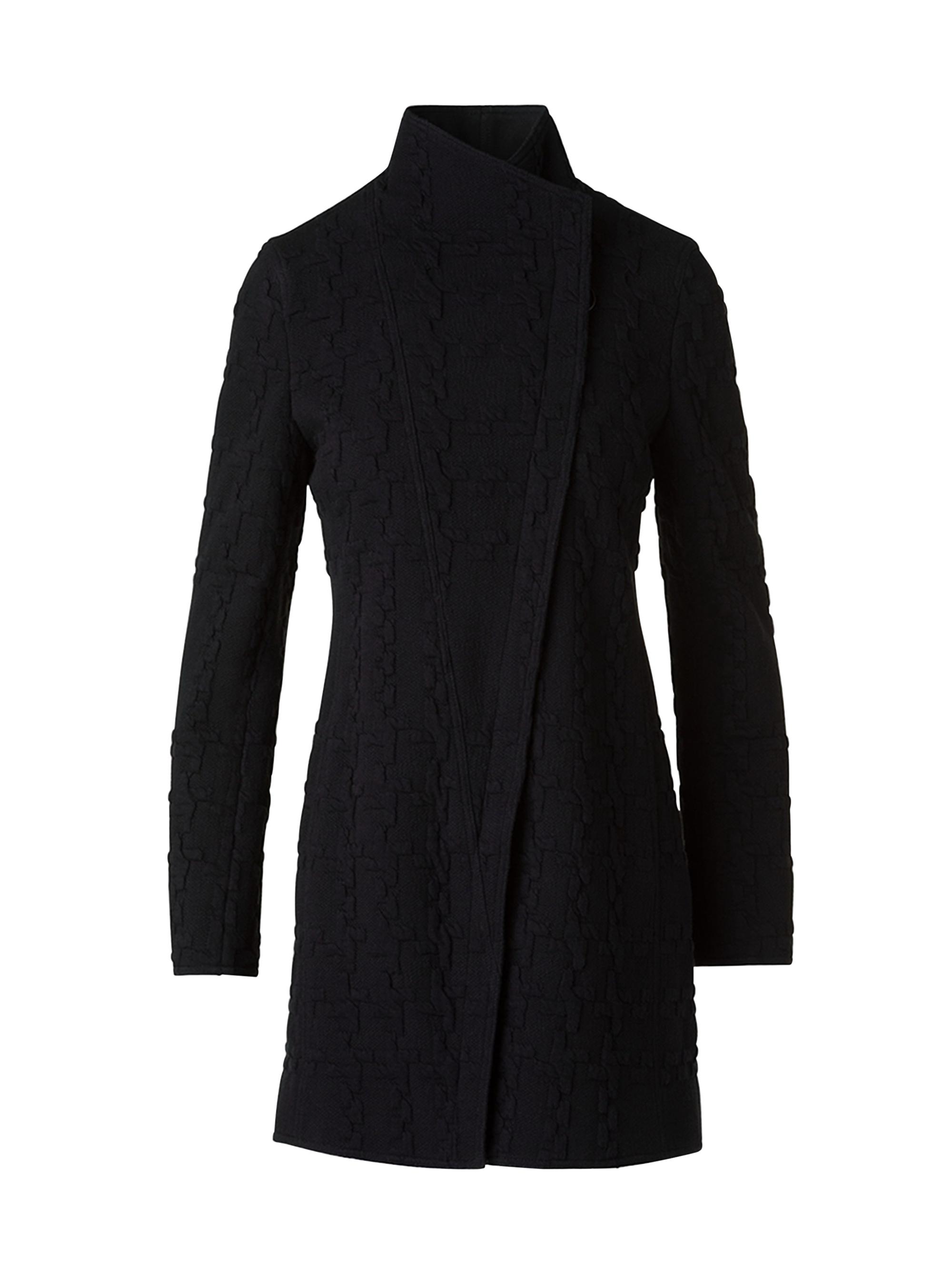 Akris punto 3D Houndstooth Jersey Long Jacket | Saks Fifth Avenue