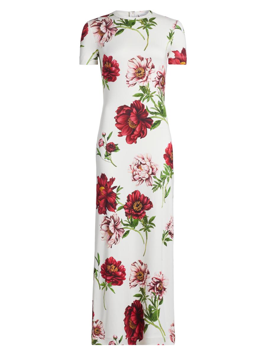 Oscar de la Renta Peony Printed Day Maxi Dress | Saks Fifth