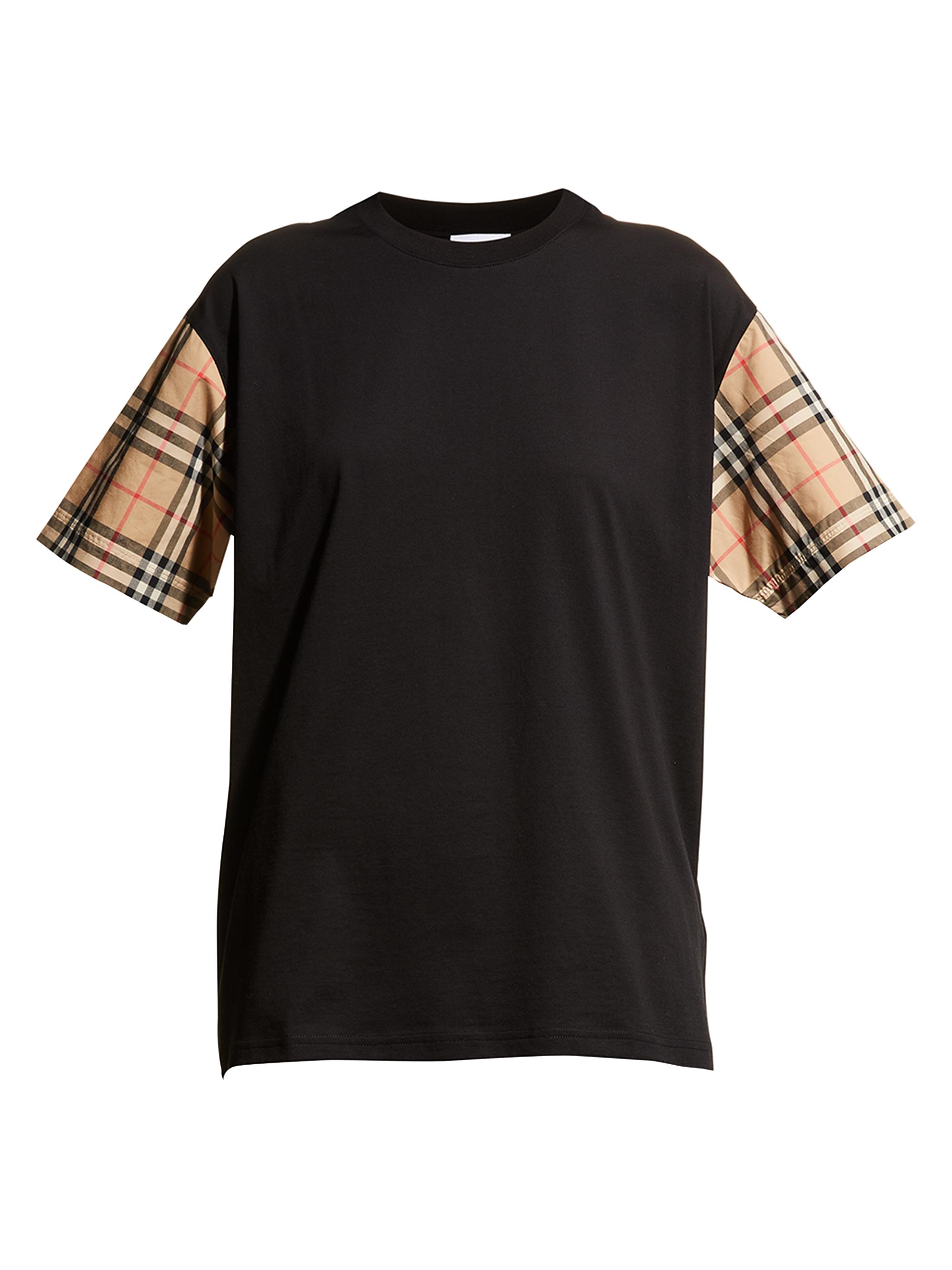 Burberry Women's Oversized Vintage Check T-Shirt - Black