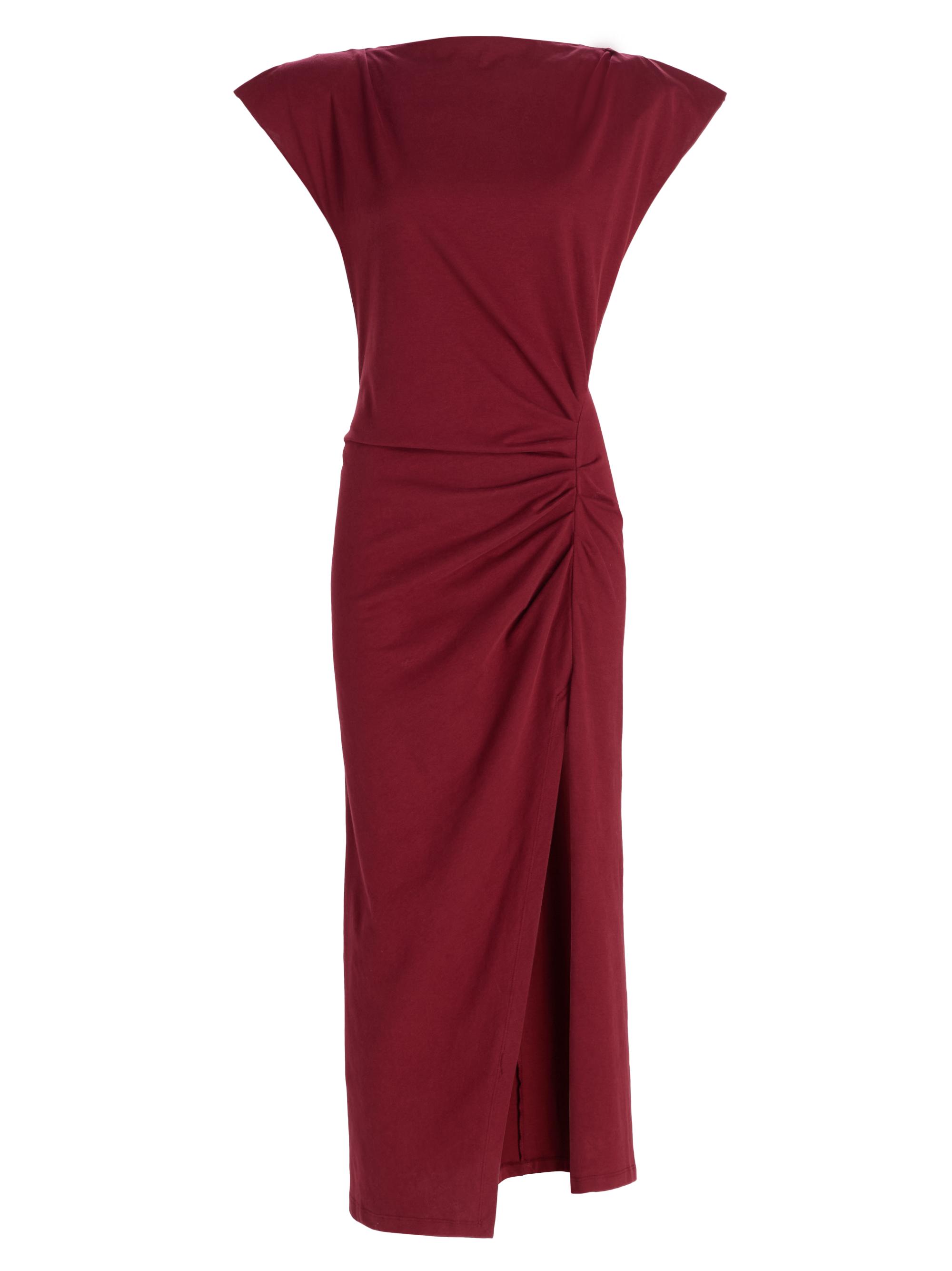Isabel Marant Women's Nadela Cotton Draped Midi-Dress - Dark Burgundy | Thumbnail 9