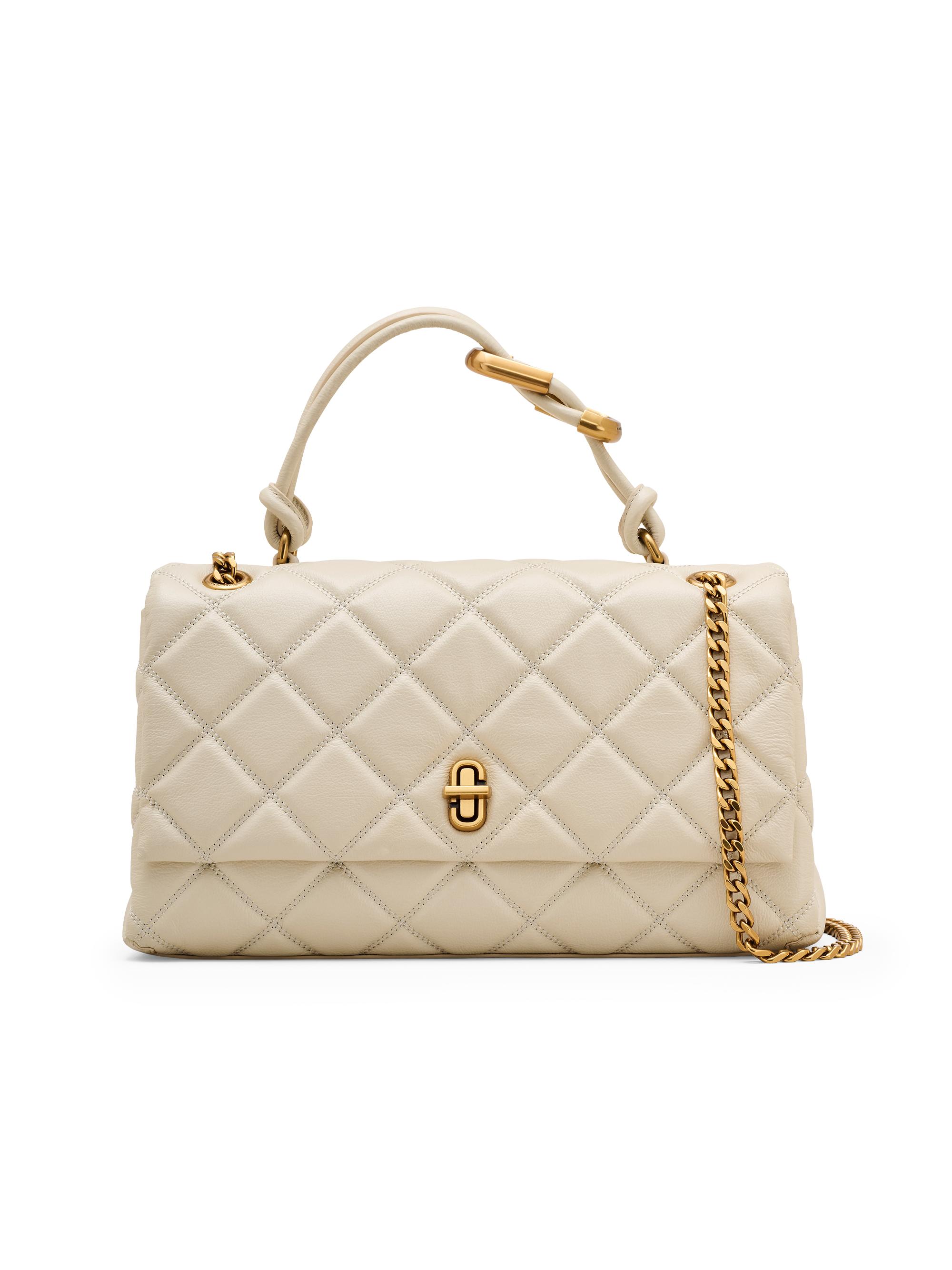 Marc Jacobs Women's The Quilted Dual Chain Convertible Shoulder Bag - Cloud White - Women's Bags
