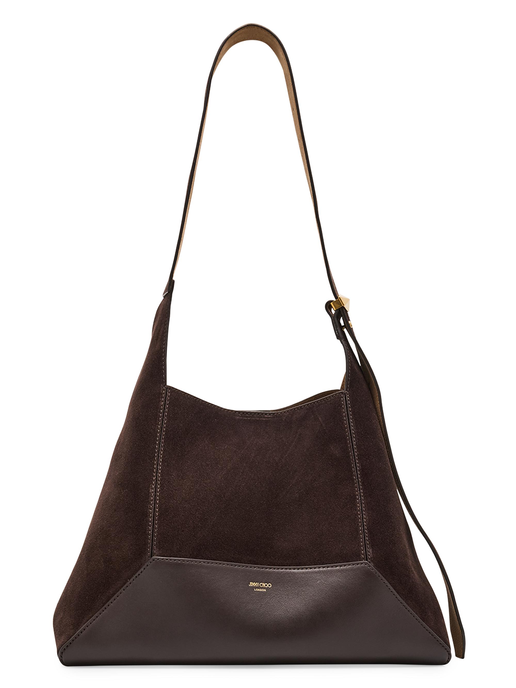 Jimmy Choo Women's Diamond Suede & Leather Hobo Bag - Coffee