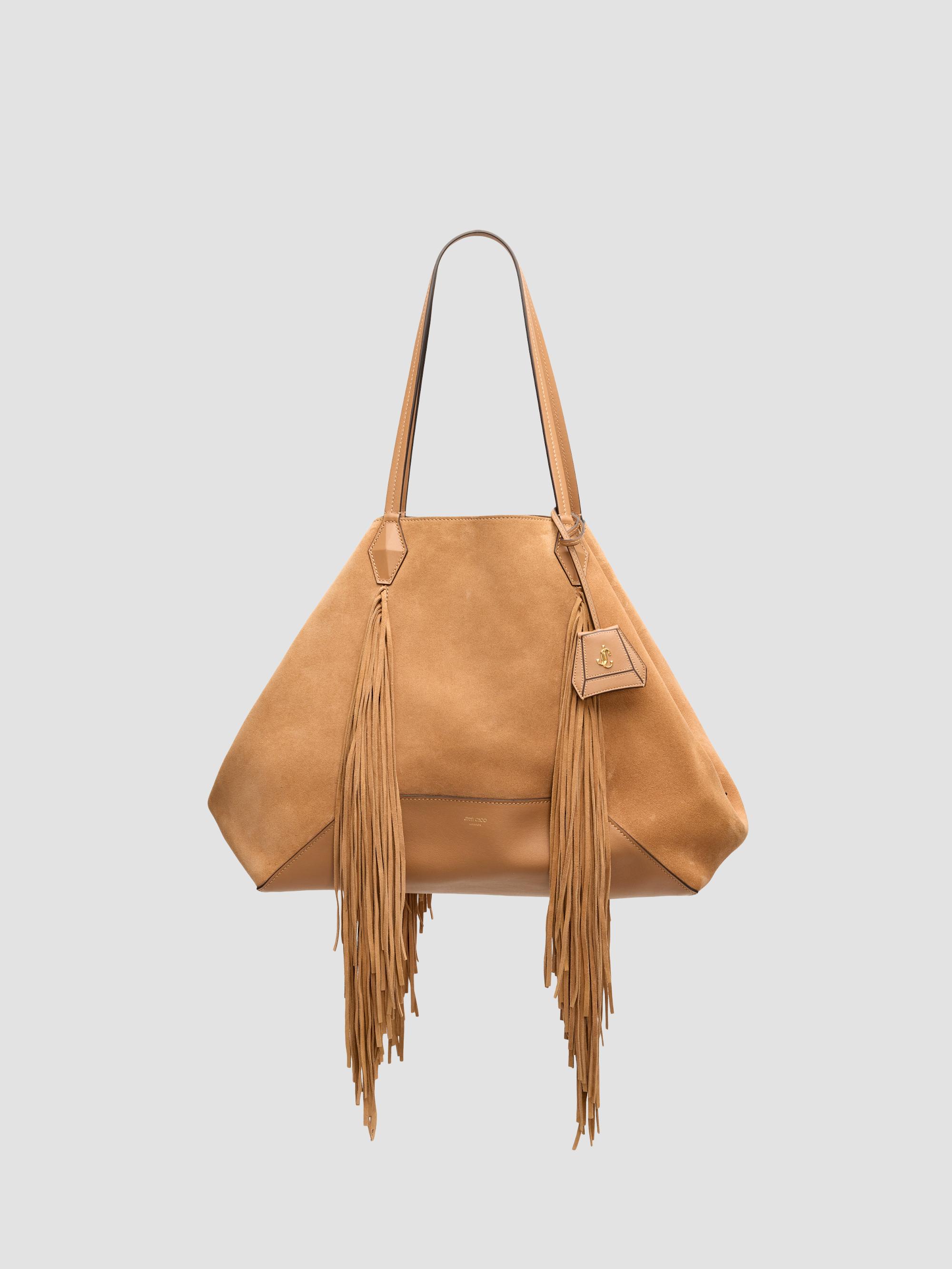 Jimmy Choo Women's Diamond Suede Tote Bag - Toffee Gold