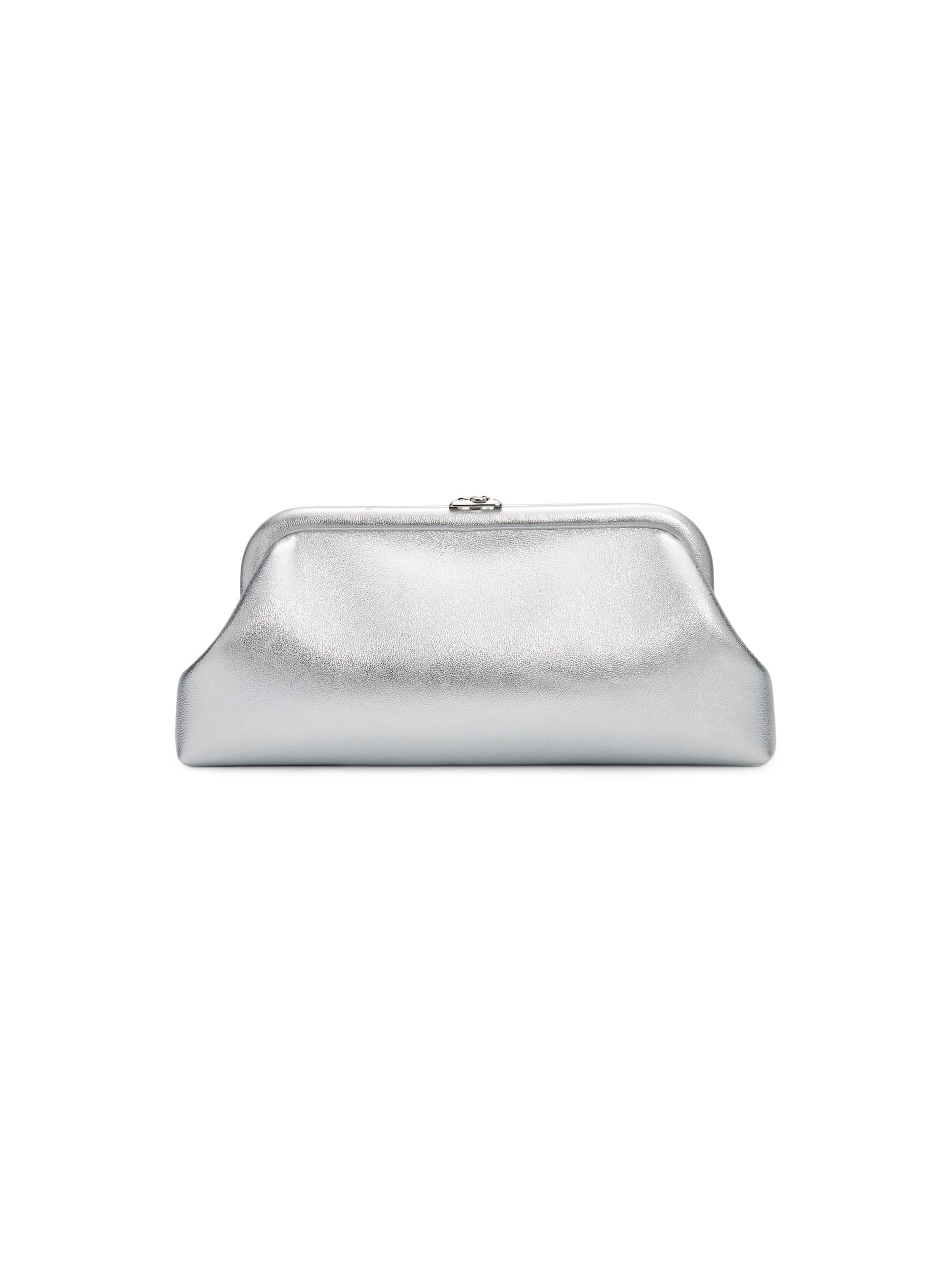 Jimmy Choo Women's Skylar Metallic Leather Clutch - Silver