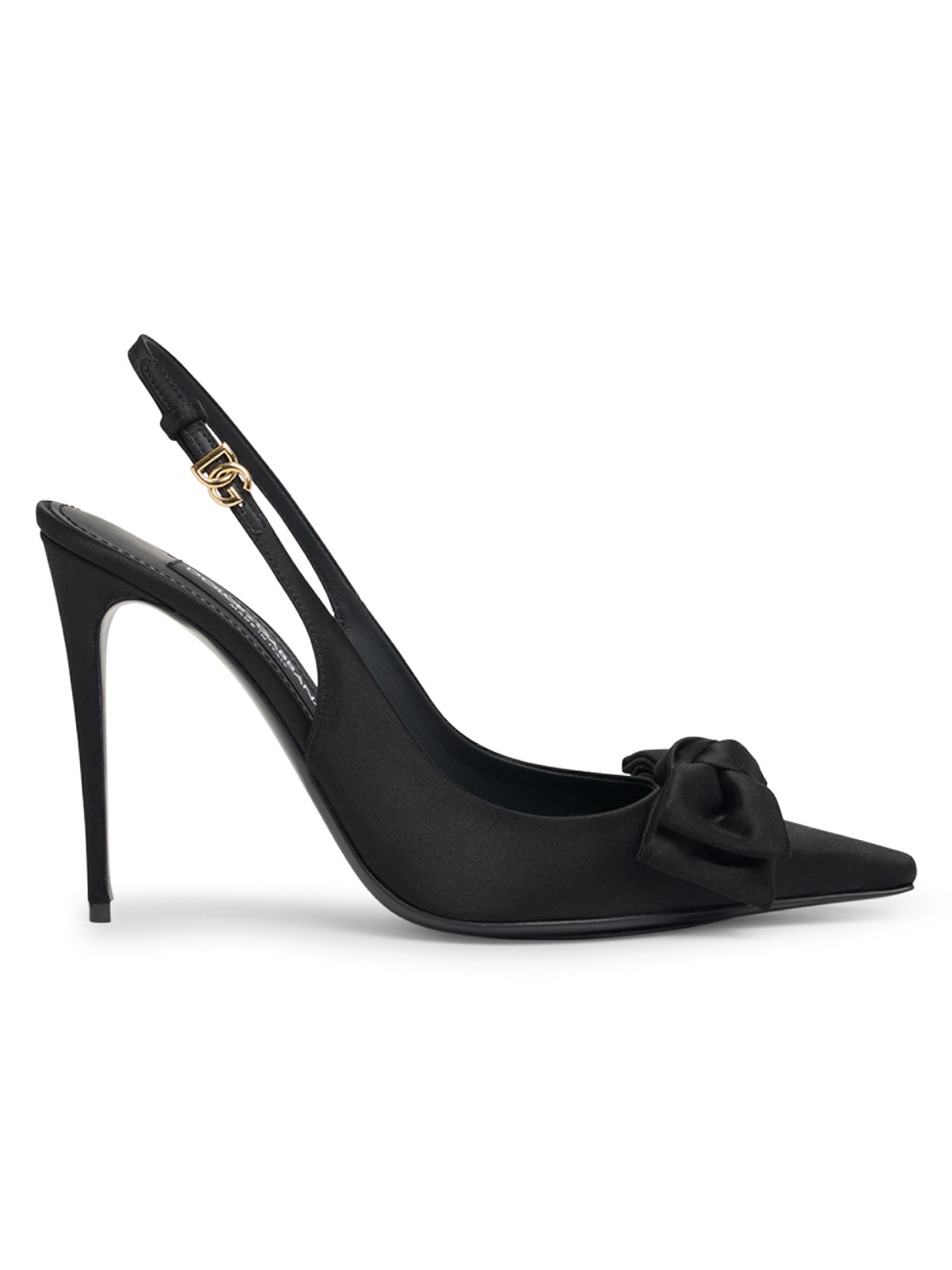 Dolce & Gabbana Women's 105MM Bow Satin Slingback Pumps - Black