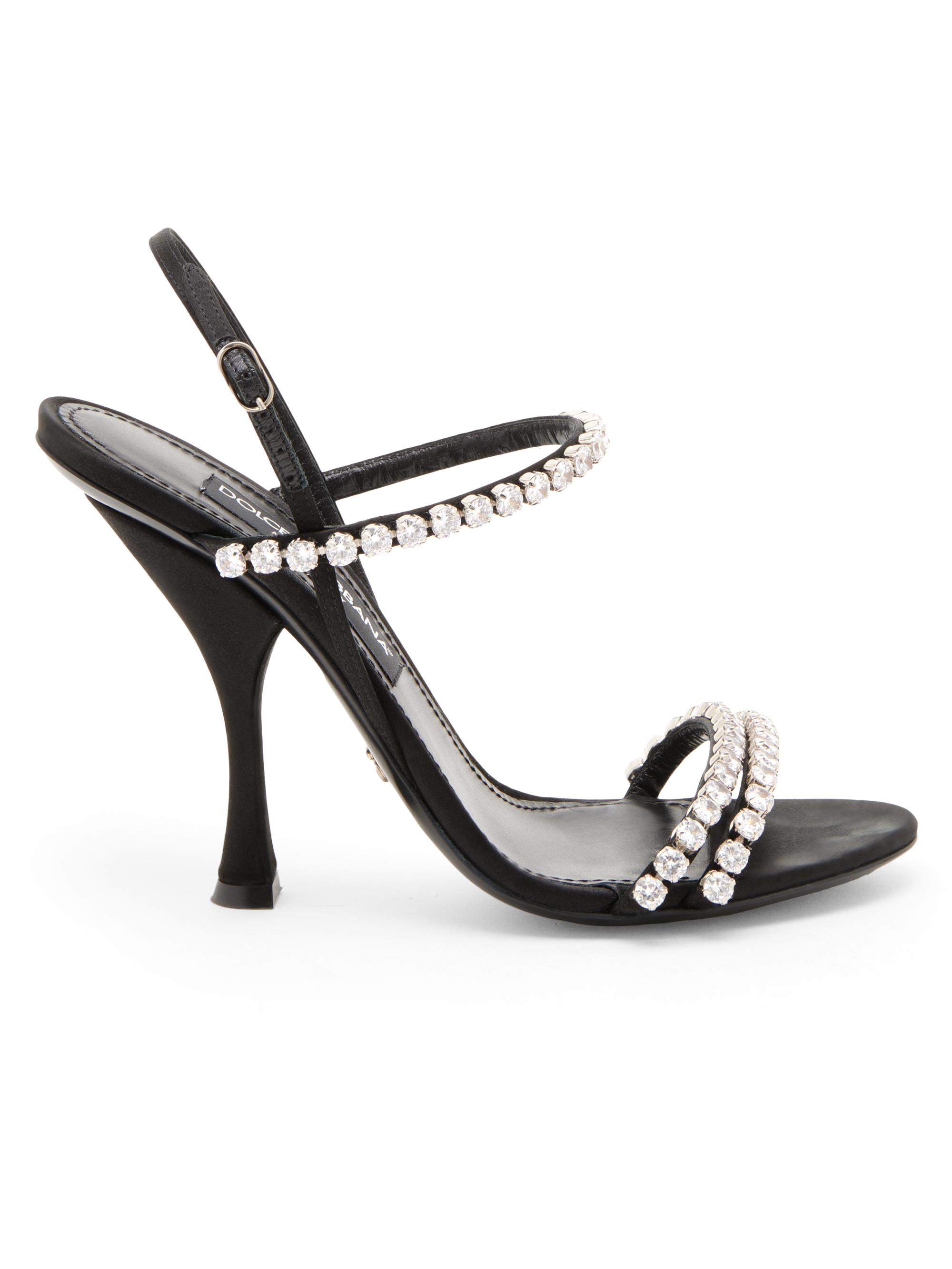 Dolce & Gabbana Women's 105MM Crystal-Embellished Sandals - Nero Crystal