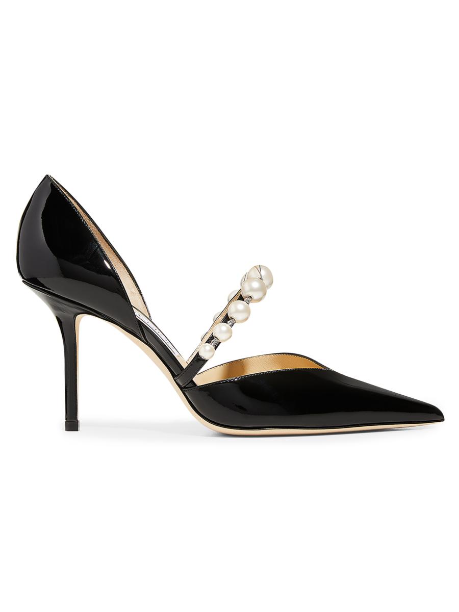 Jimmy Choo Aurelie d'Orsay 85MM Pearl & Patent Leather Pumps