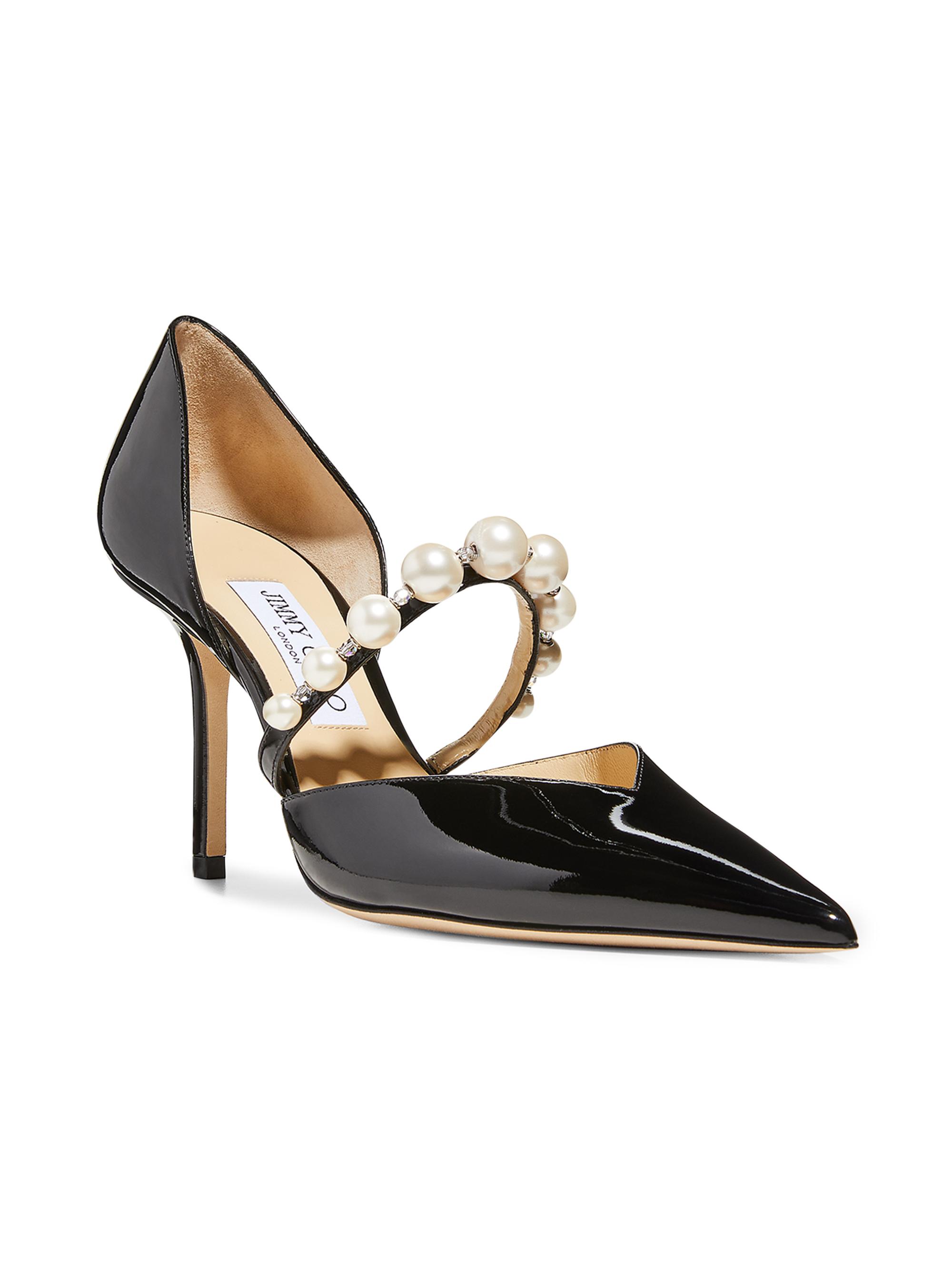 Jimmy Choo Aurelie d'Orsay 85MM Pearl & Patent Leather Pumps