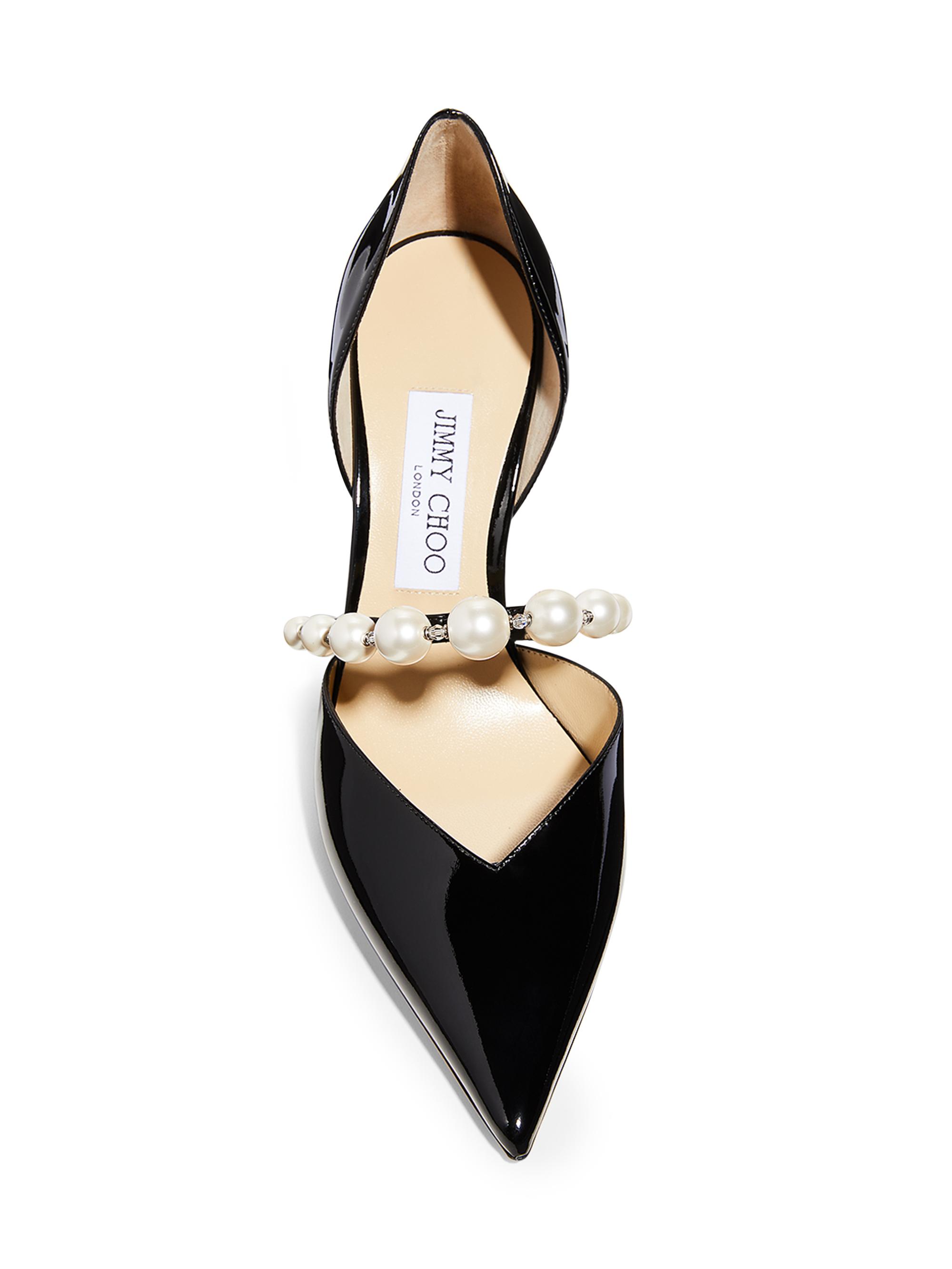 Jimmy Choo Aurelie d'Orsay 85MM Pearl & Patent Leather Pumps