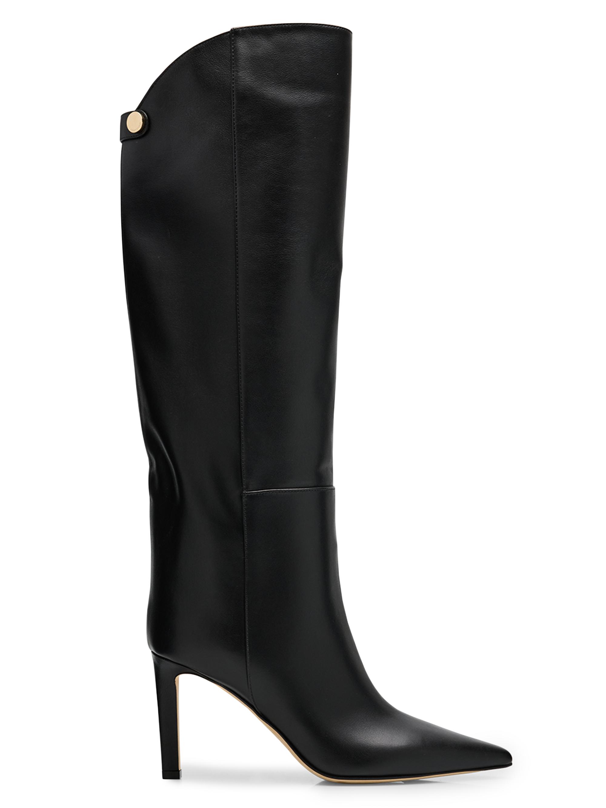 Jimmy Choo Women's Alizze 85MM Leather Knee-High Boots - Black