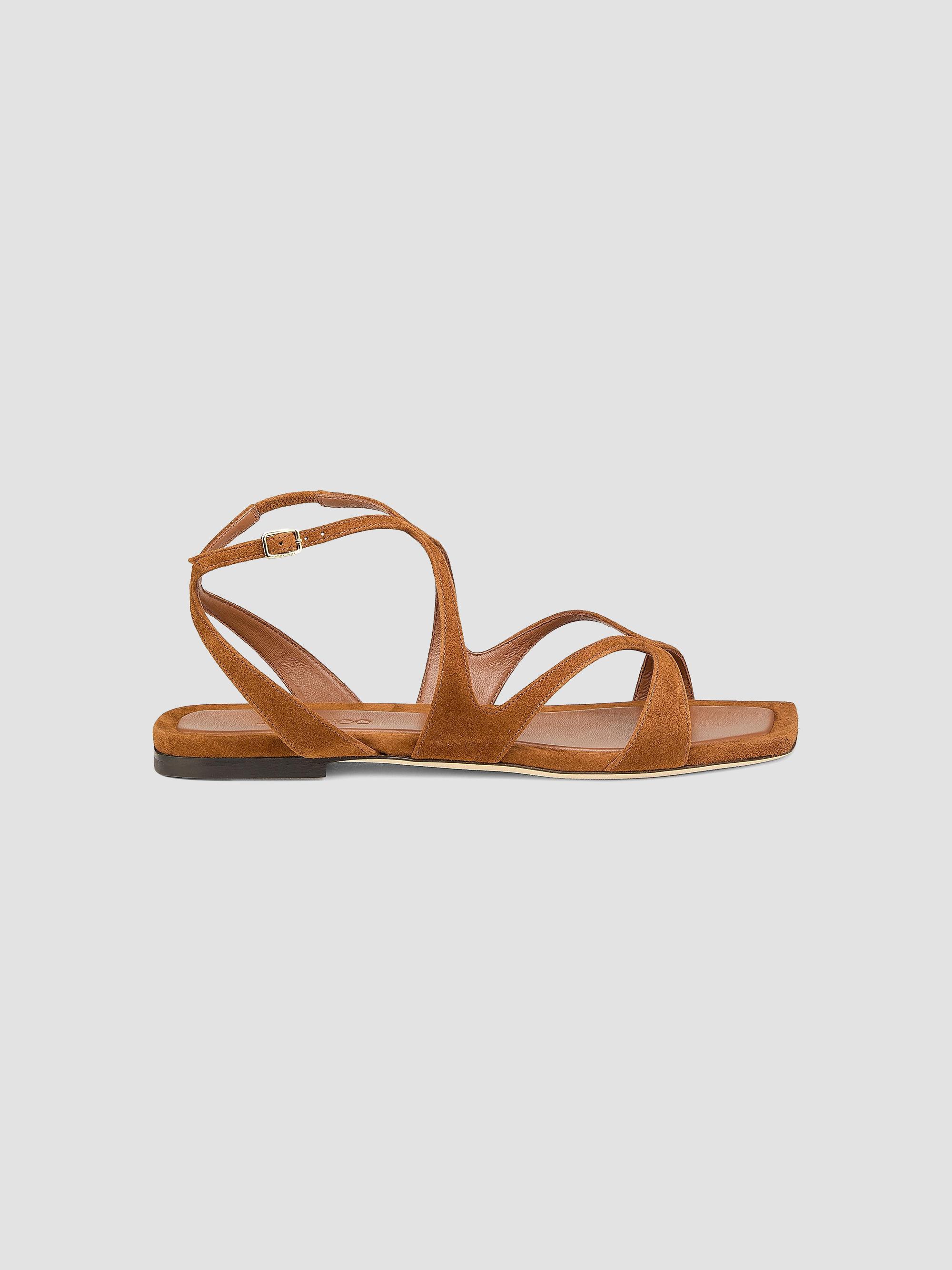 Jimmy Choo Women's Ayla Suede Strappy Flat Sandals - Tan | Thumbnail 7