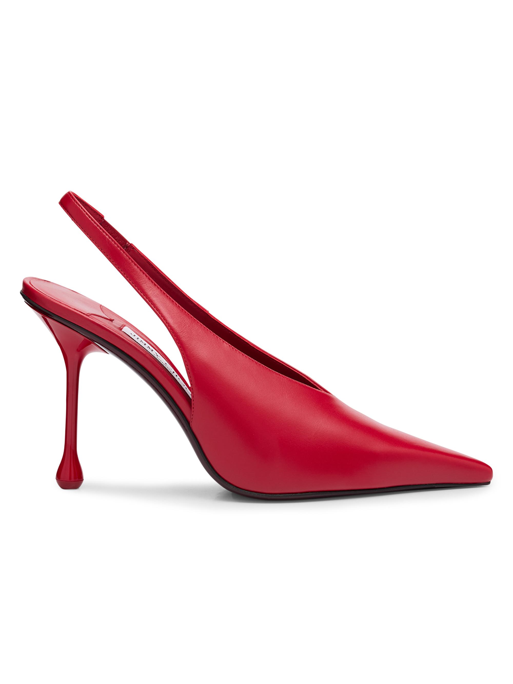 Jimmy Choo Isa 95MM Leather Slingback Pumps | Saks Fifth Avenue