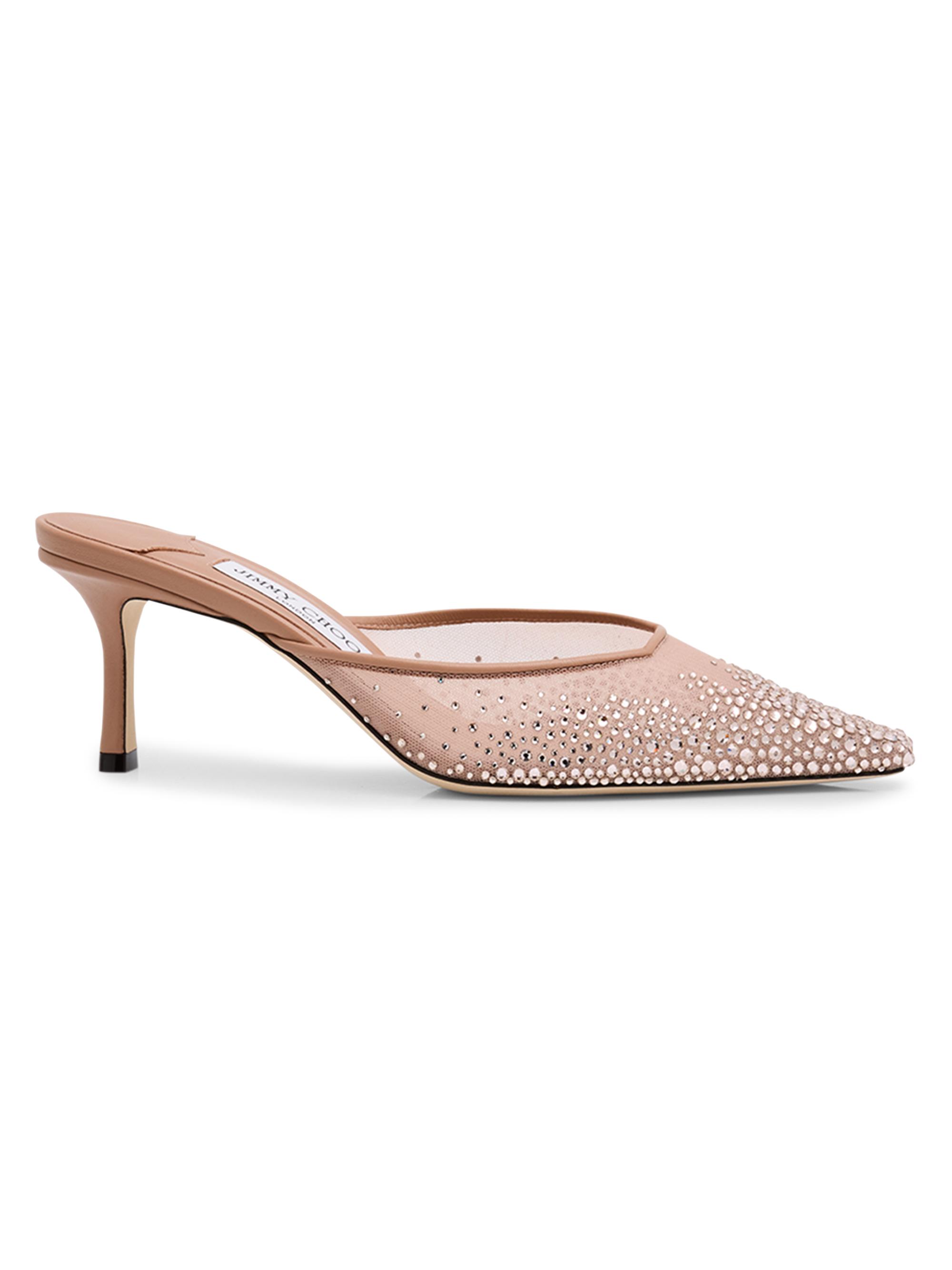 Jimmy Choo Women's Vivi 65MM Crystal Mesh Mule Pumps - Pink