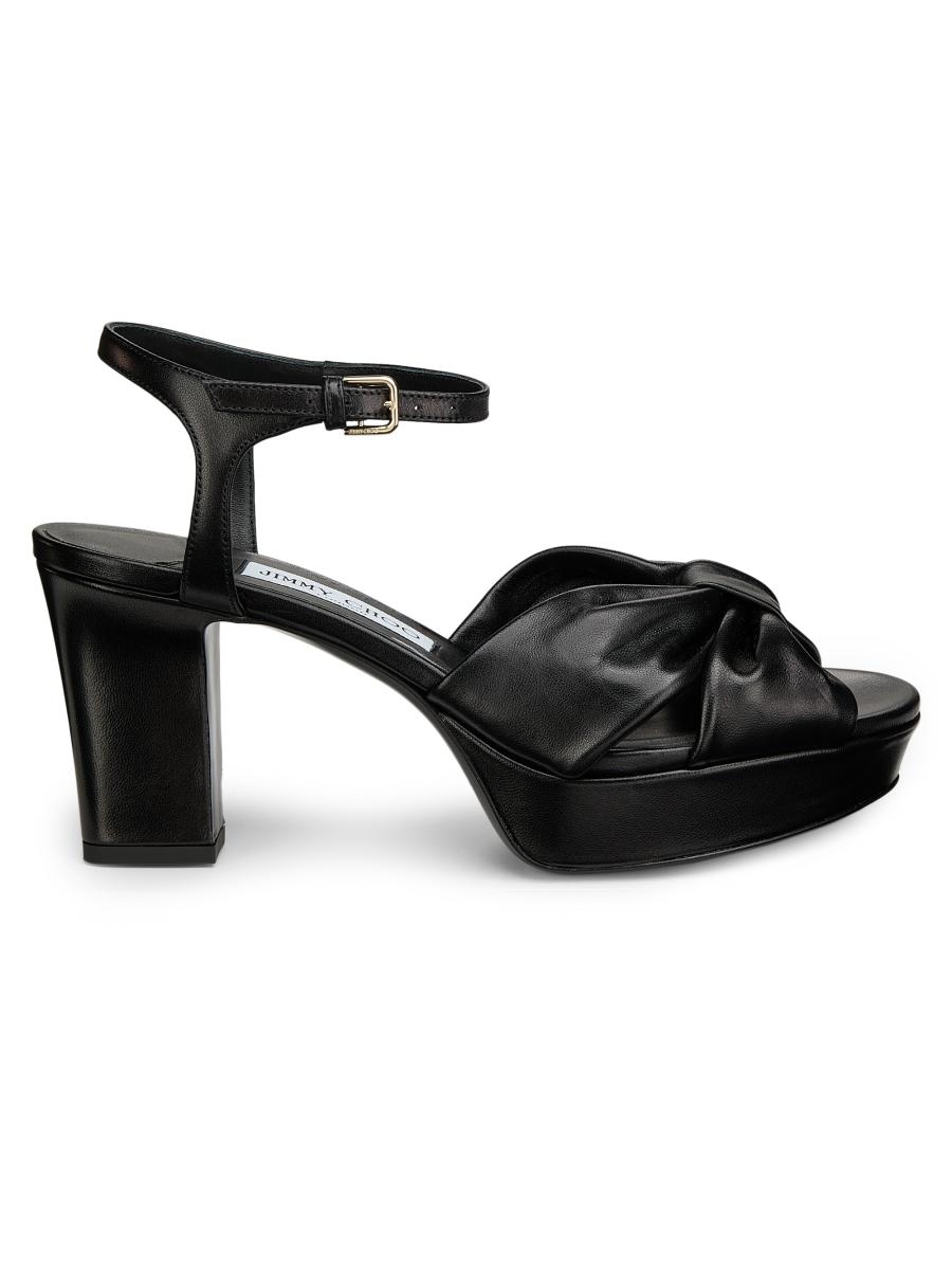 Jimmy Choo Women's Heloise 80mm Leather Platform Sandals In Black