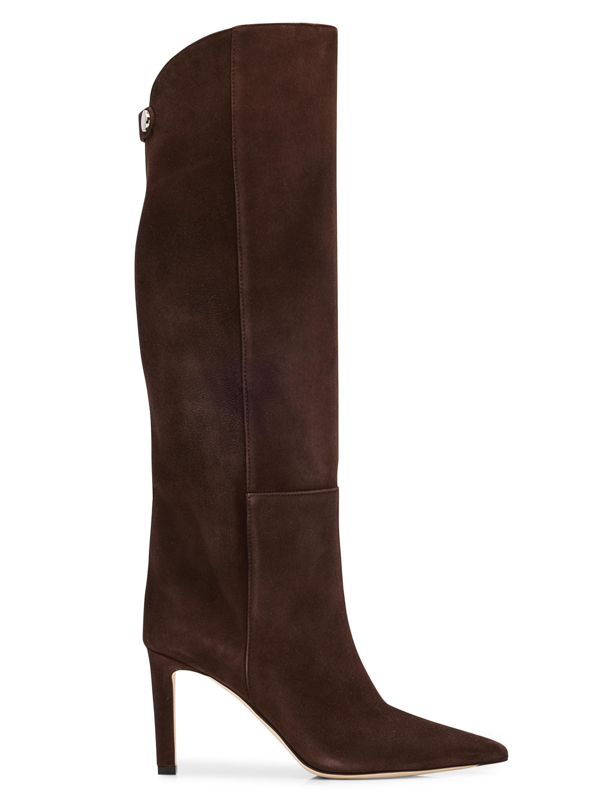 Jimmy Choo Women's Alizze 85MM Suede Knee-High Boots - Chocolate