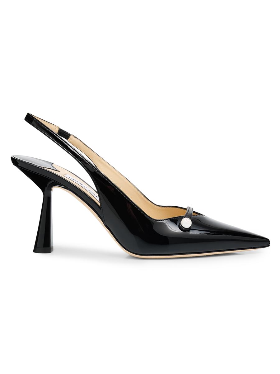 Jimmy Choo Amita 85MM Patent Leather Slingback Pumps | Saks Fifth