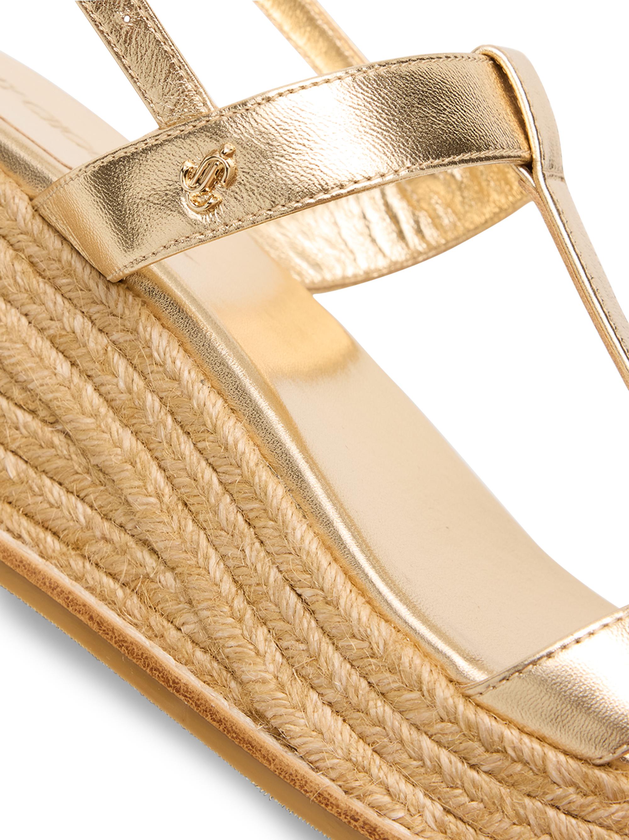Jimmy Choo Theia 60MM Leather Espadrille Wedge Sandals | Saks