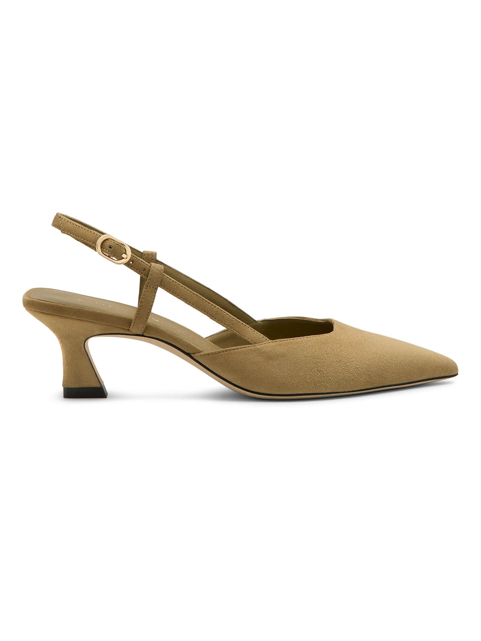 Stuart Weitzman Women's Vinnie 50MM Suede Slingback Pumps - Golden Olive