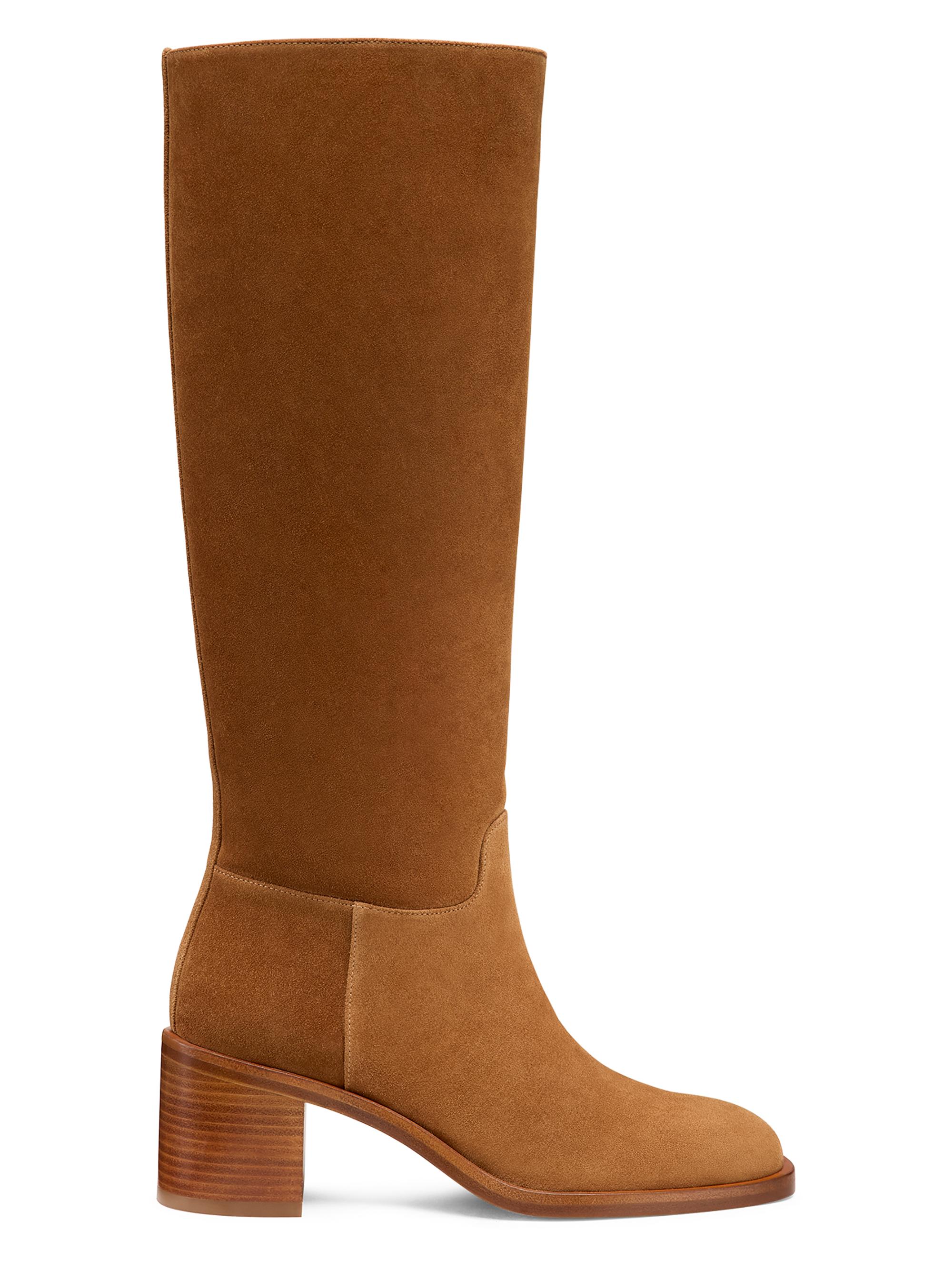 Stuart Weitzman Women's Finn 55MM Suede Boots - Doe Luxe Saddle