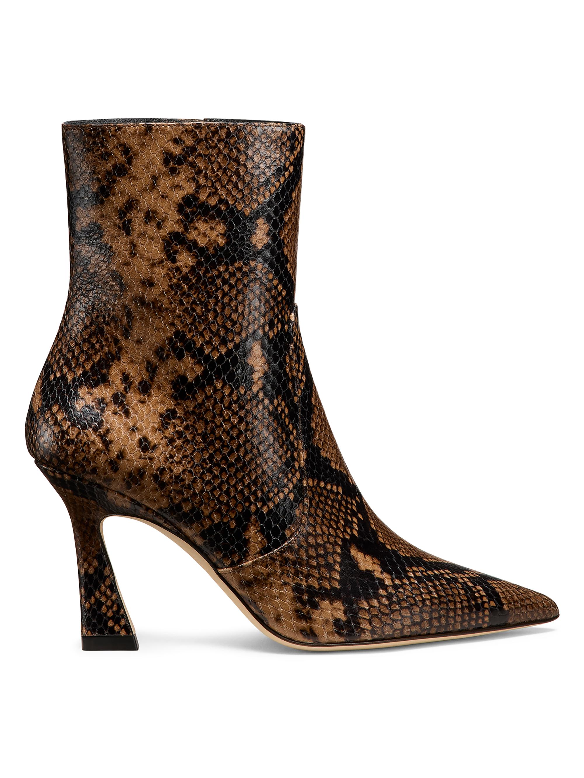 Stuart Weitzman Women's Vinnie 85MM Snake-Embossed Leather Boots - Espresso