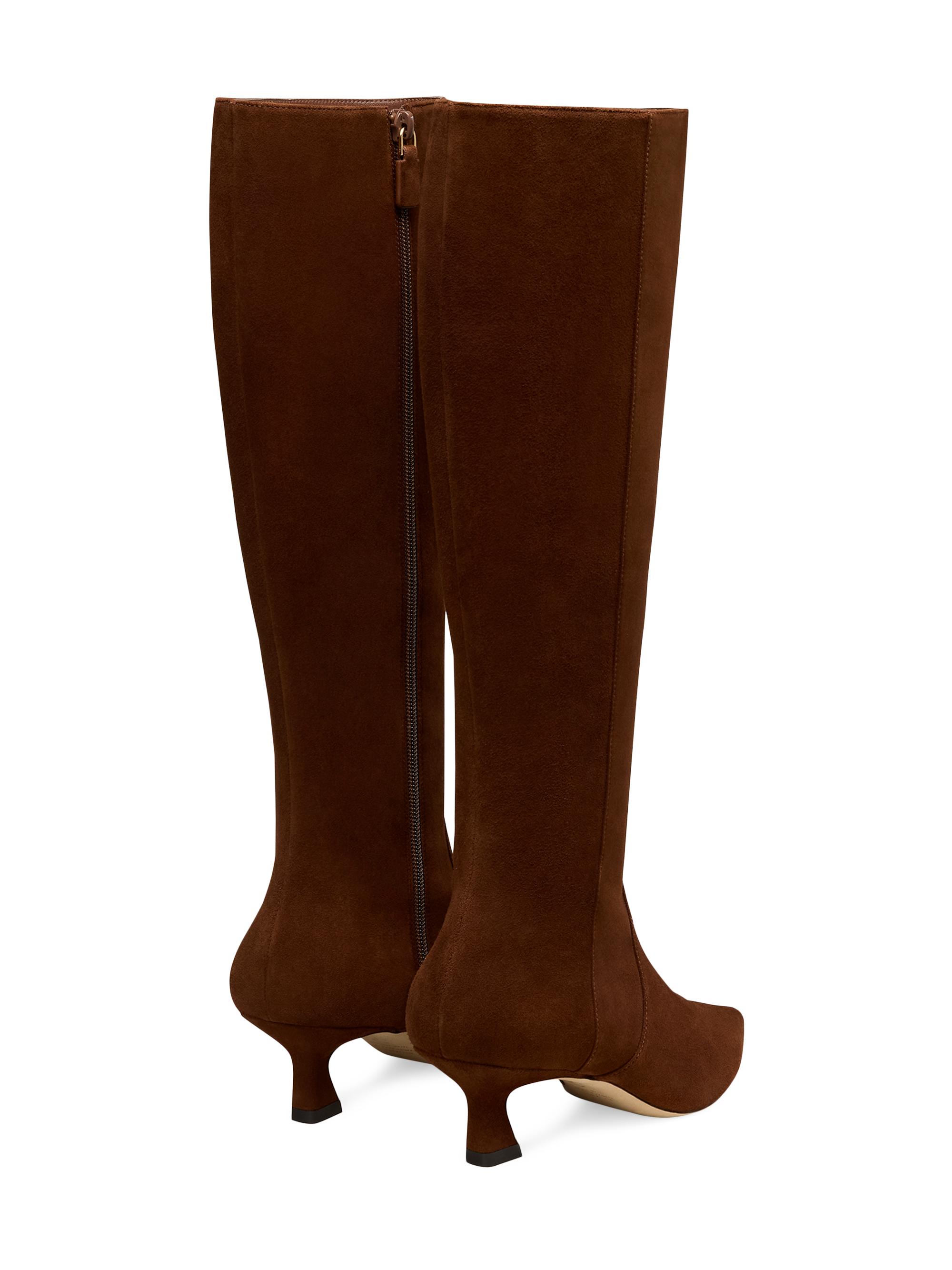 Stuart Weitzman | Deep Coffee | Women's Vinnie 50MM Suede Boots